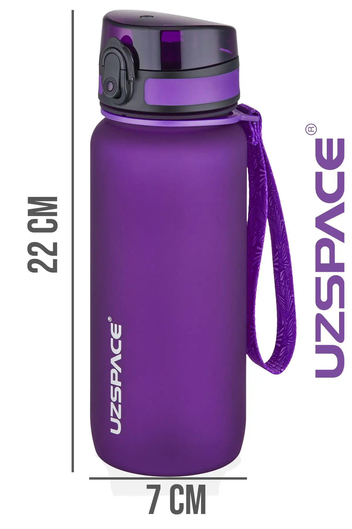 Uzspace 650 ml Tritan Su Matarası 14 Farklı Renk Softtouch 