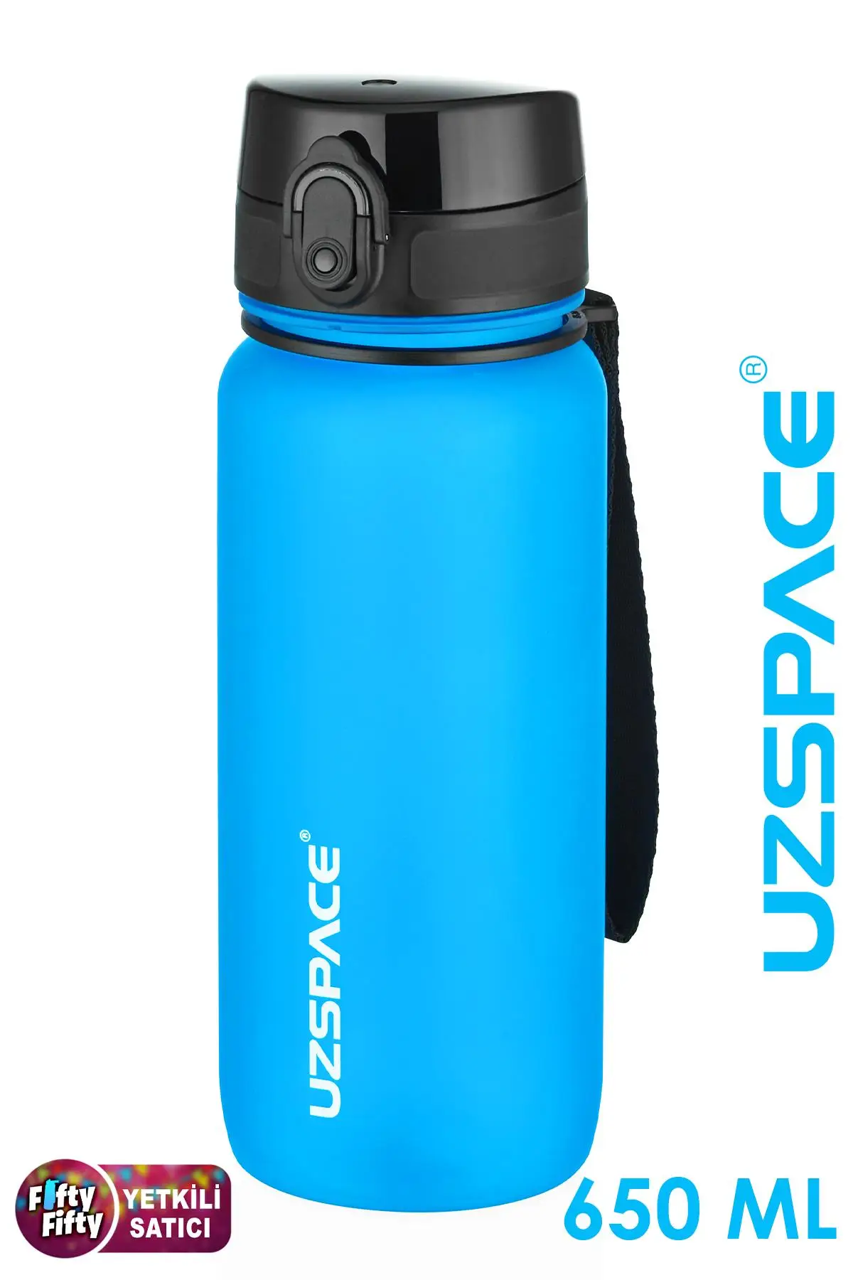 Uzspace 650 ml Tritan Su Matarası 14 Farklı Renk Softtouch - Turkuaz