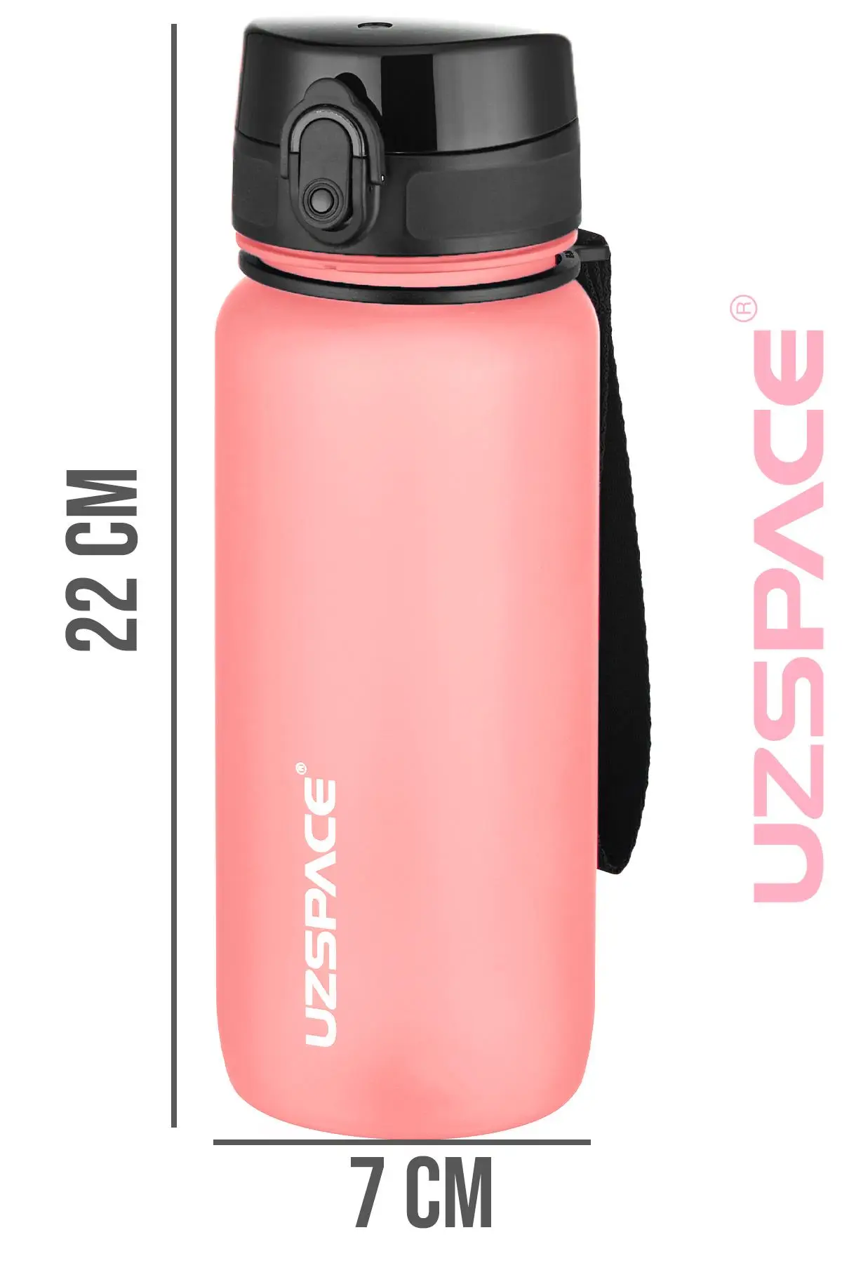 Uzspace 650 ml Tritan Su Matarası 14 Farklı Renk Softtouch 