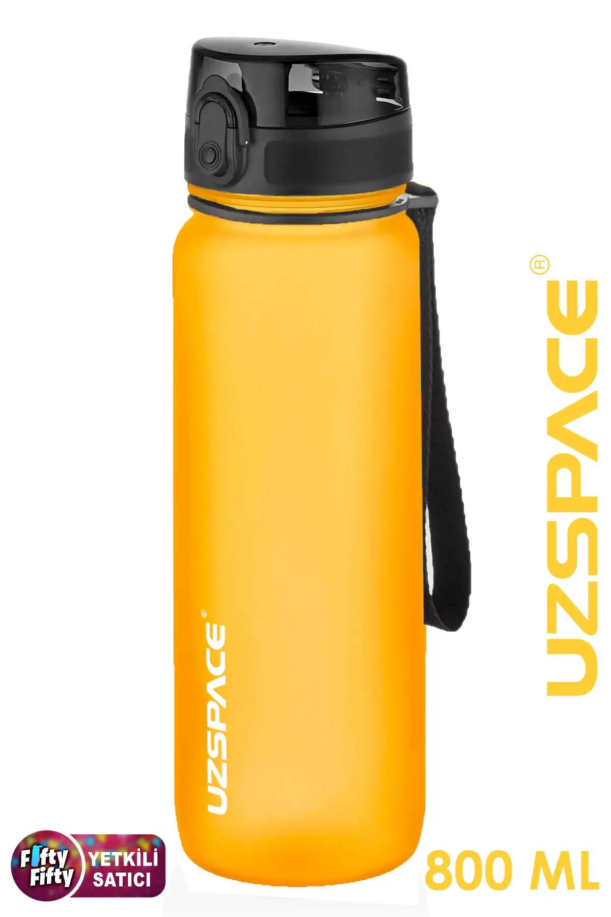 Uzspace 800 ml -Yeni Ebat-Boy 25 cm-Tritan Su Matarası Bpa Koku Sızdırma Yok - TURUNCU