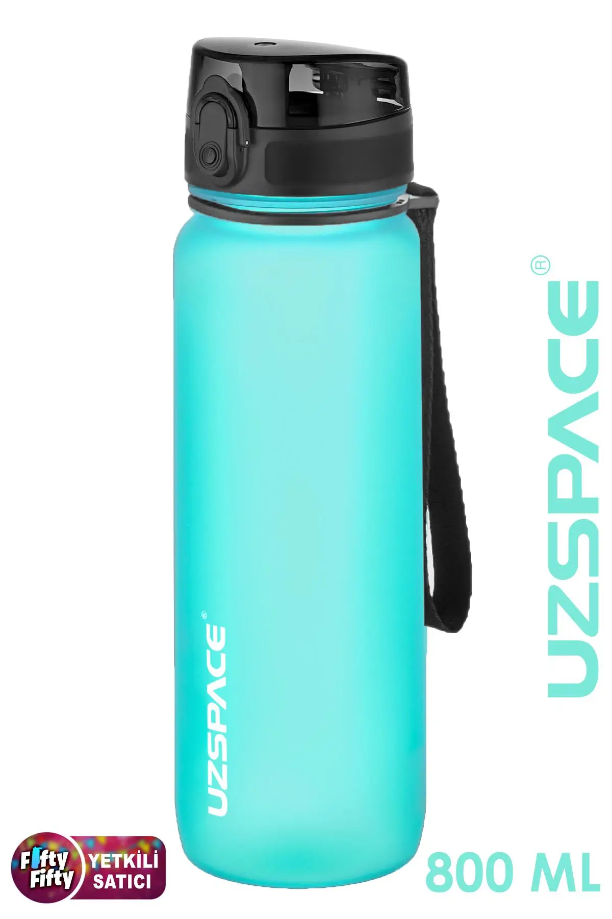 Uzspace 800 ml -Yeni Ebat-Boy 25 cm-Tritan Su Matarası Bpa Koku Sızdırma Yok - BUZ MAVİSİ