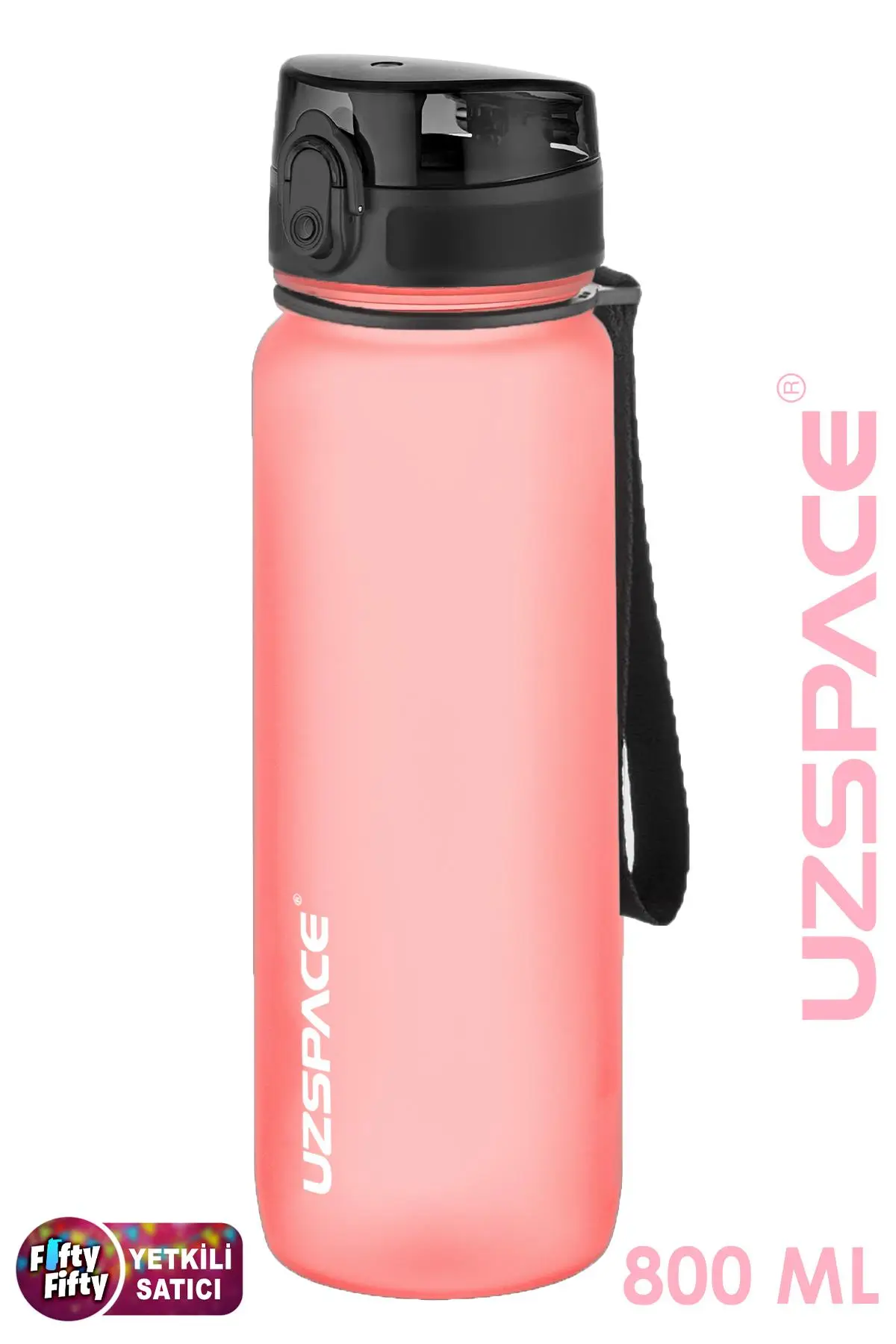 Uzspace 800 ml -Yeni Ebat-Boy 25 cm-Tritan Su Matarası Bpa Koku Sızdırma Yok - PUDRA