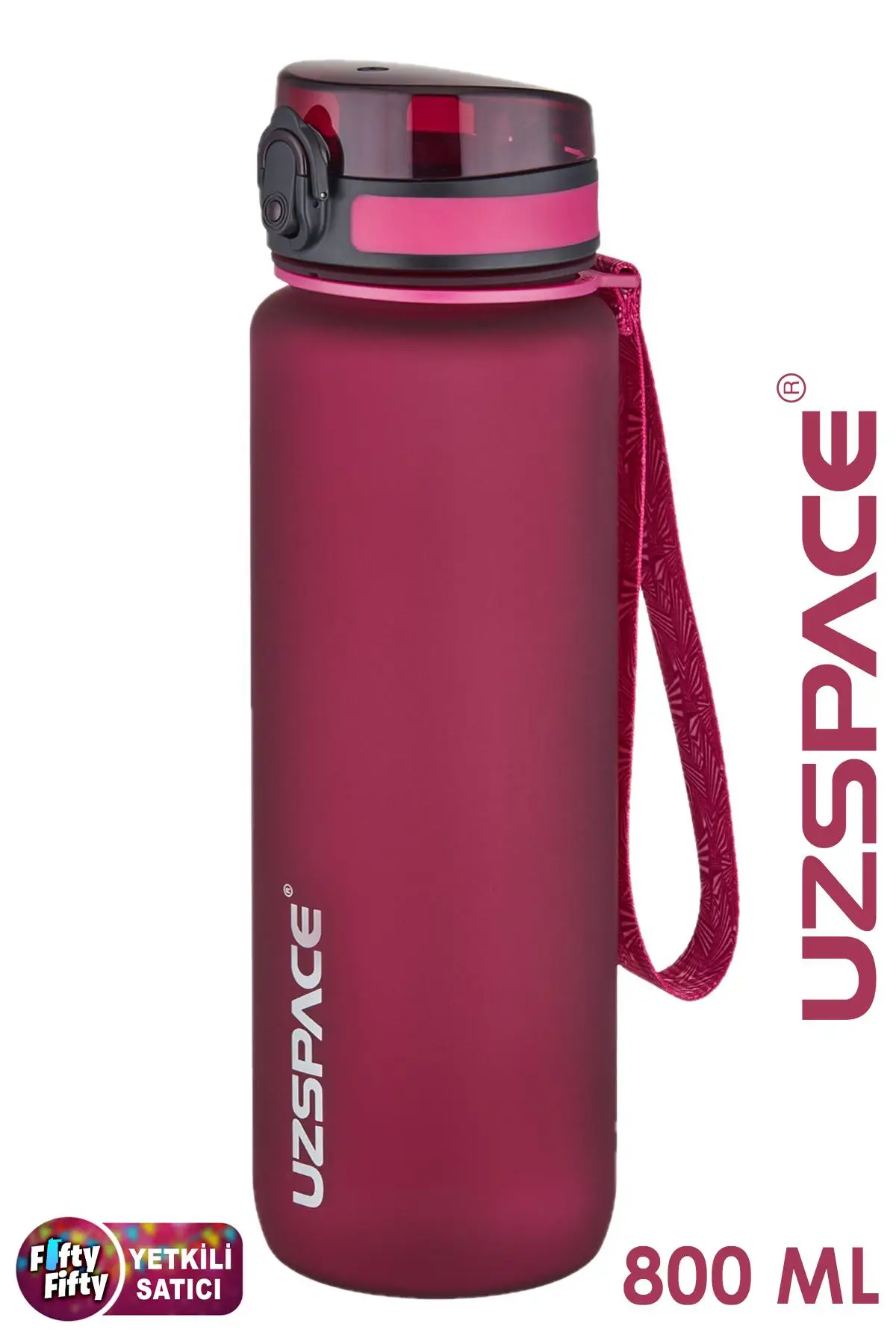Uzspace 800 ml -Yeni Ebat-Boy 25 cm-Tritan Su Matarası Bpa Koku Sızdırma Yok - KIRMIZI