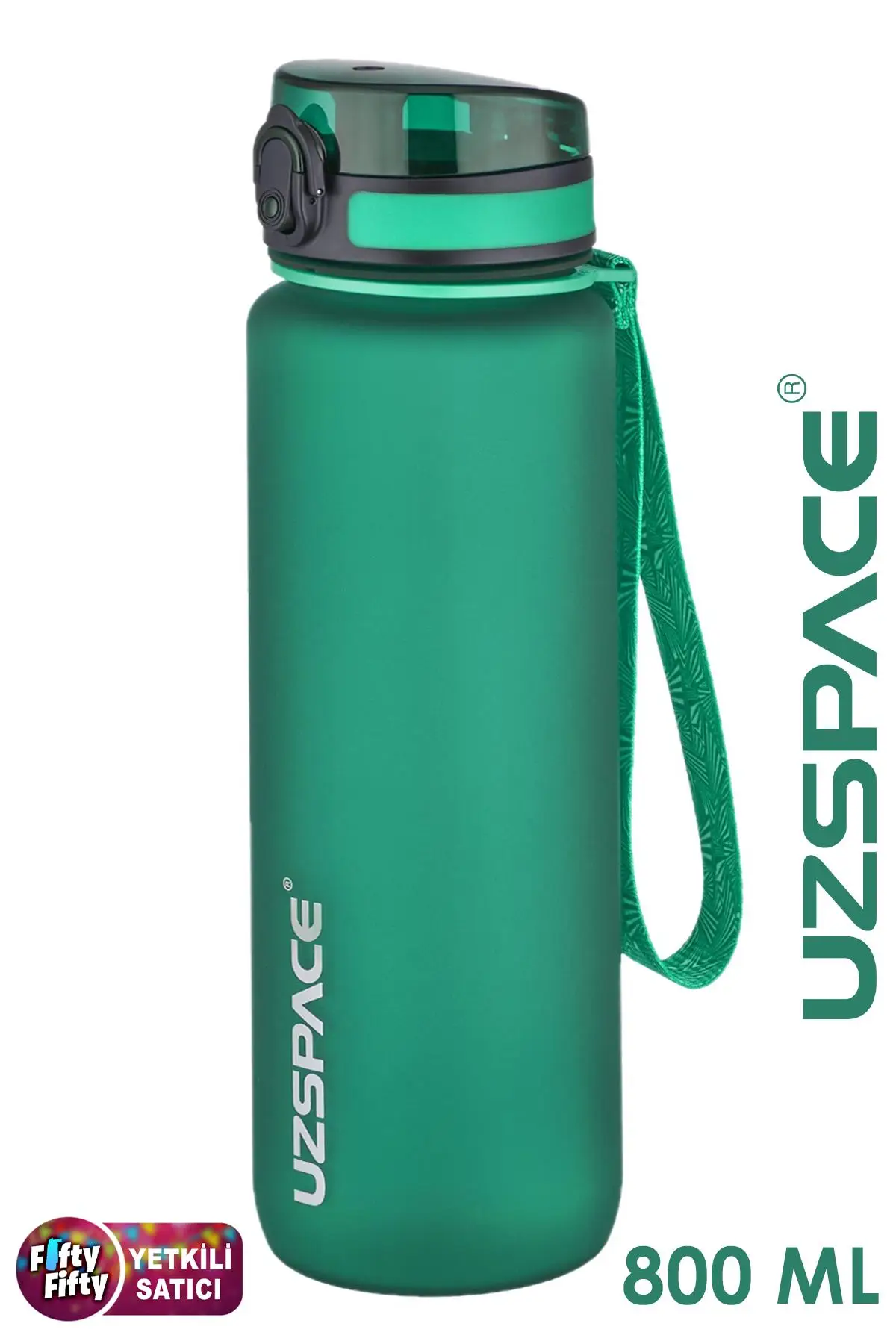 Uzspace 800 ml -Yeni Ebat-Boy 25 cm-Tritan Su Matarası Bpa Koku Sızdırma Yok - KOYU YEŞİL