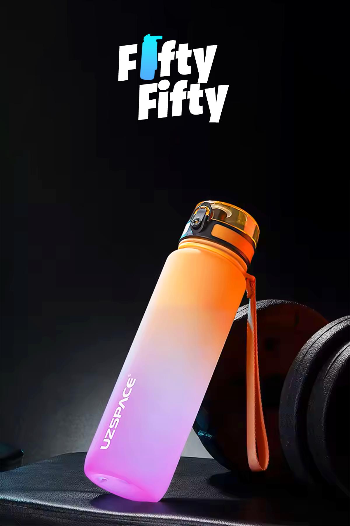Uzspace 800ml -YENİ EBAT-Çift Renk Softtouch Tritan Su Matarası