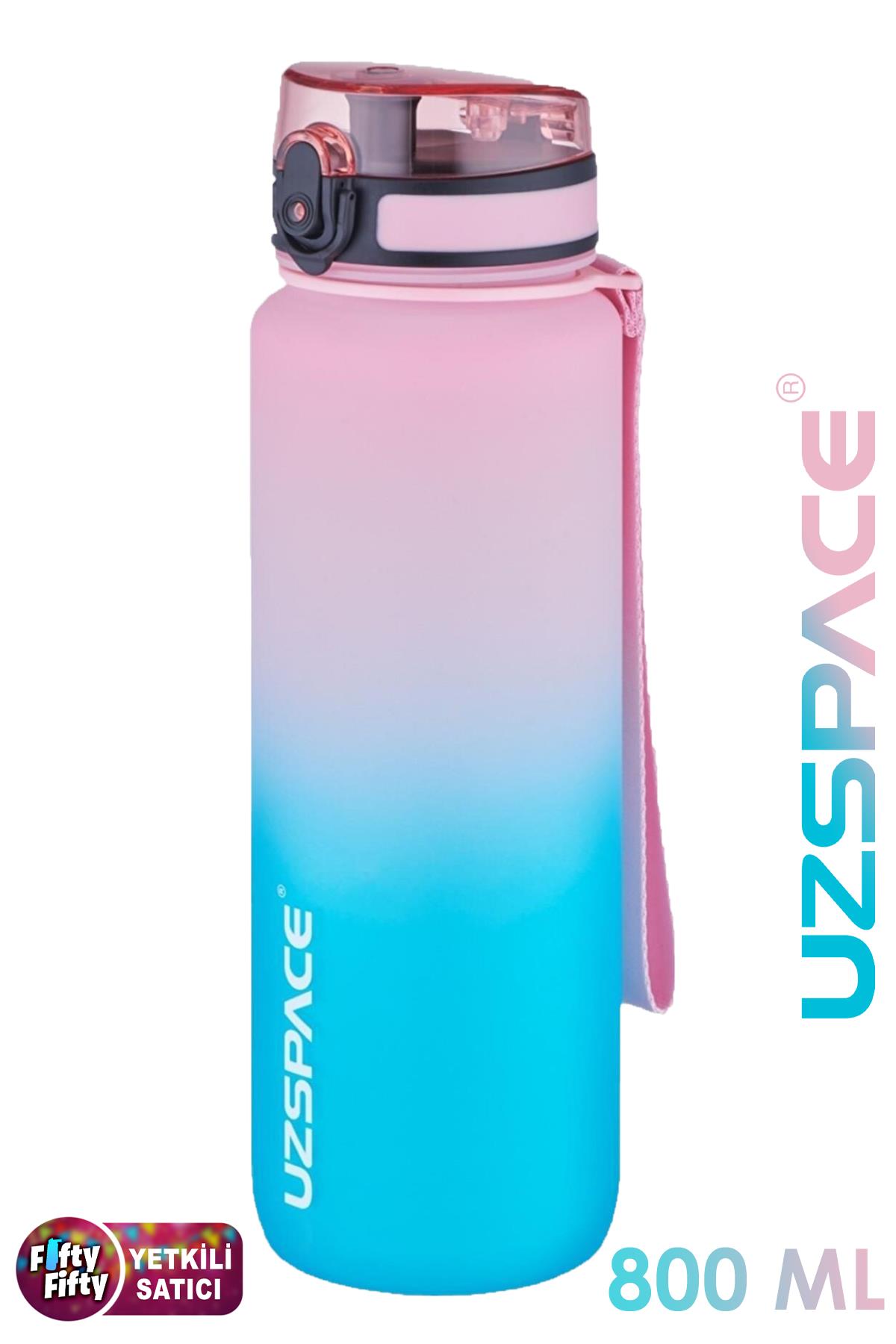Uzspace 800ml -YENİ EBAT-Çift Renk Softtouch Tritan Su Matarası