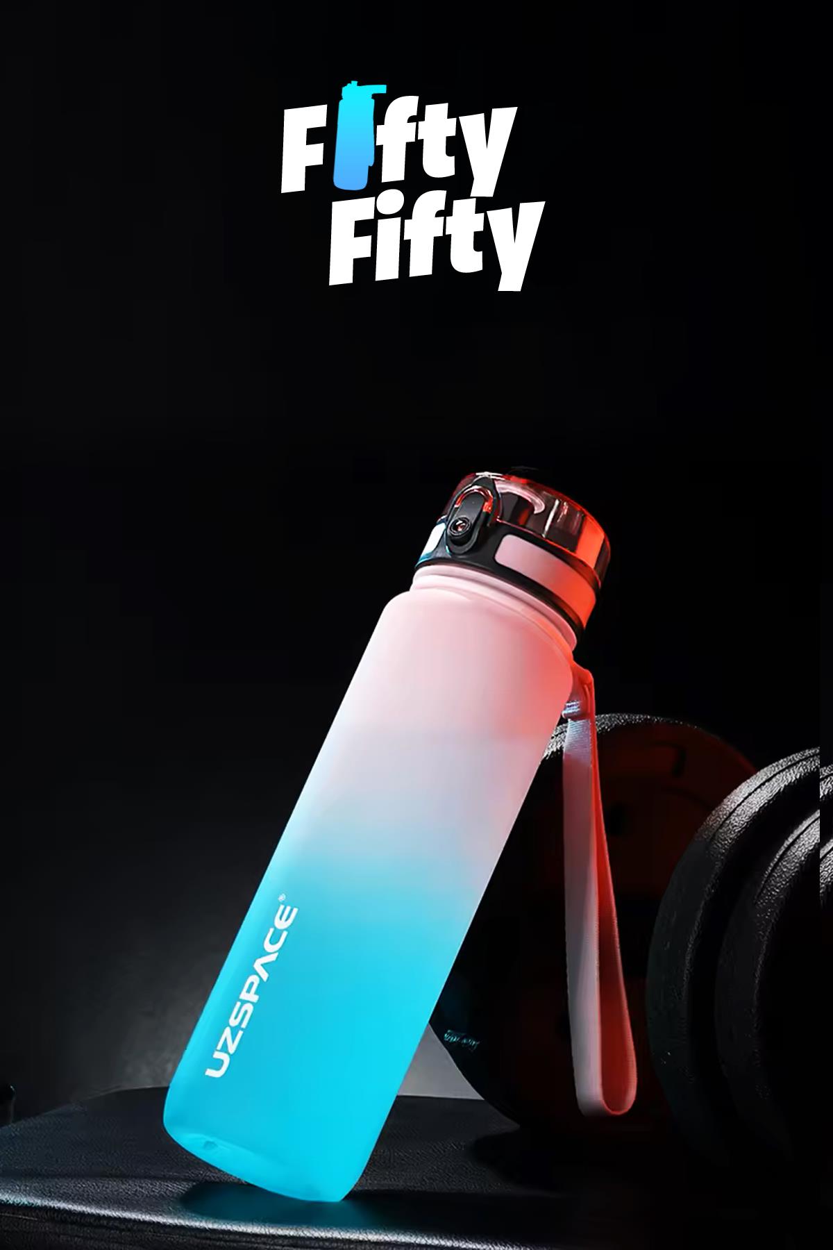 Uzspace 800ml -YENİ EBAT-Çift Renk Softtouch Tritan Su Matarası