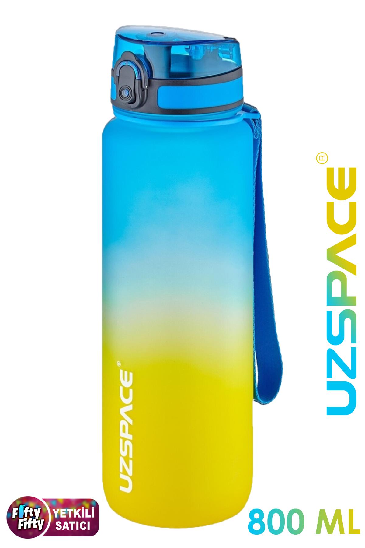 Uzspace 800ml -YENİ EBAT-Çift Renk Softtouch Tritan Su Matarası