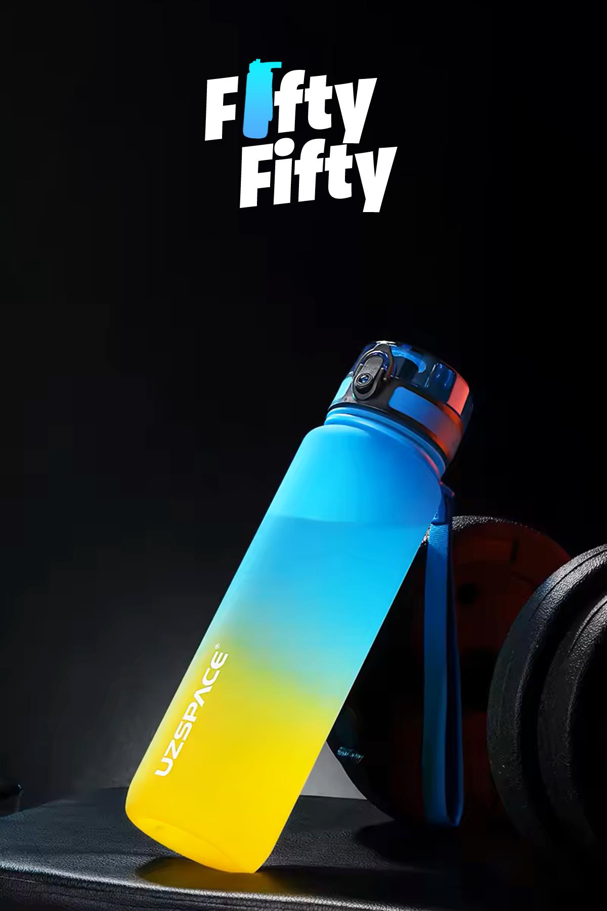 Uzspace 800ml -YENİ EBAT-Çift Renk Softtouch Tritan Su Matarası