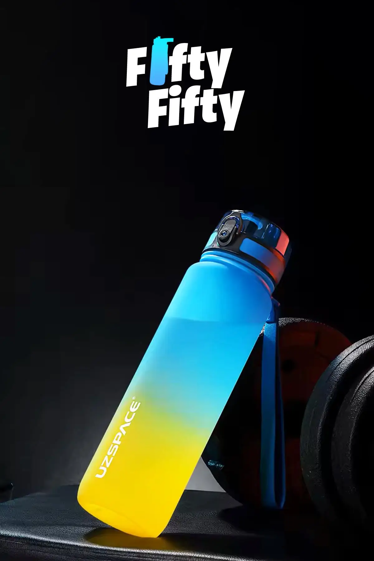 Uzspace 800ml -YENİ EBAT-Çift Renk Softtouch Tritan Su Matarası
