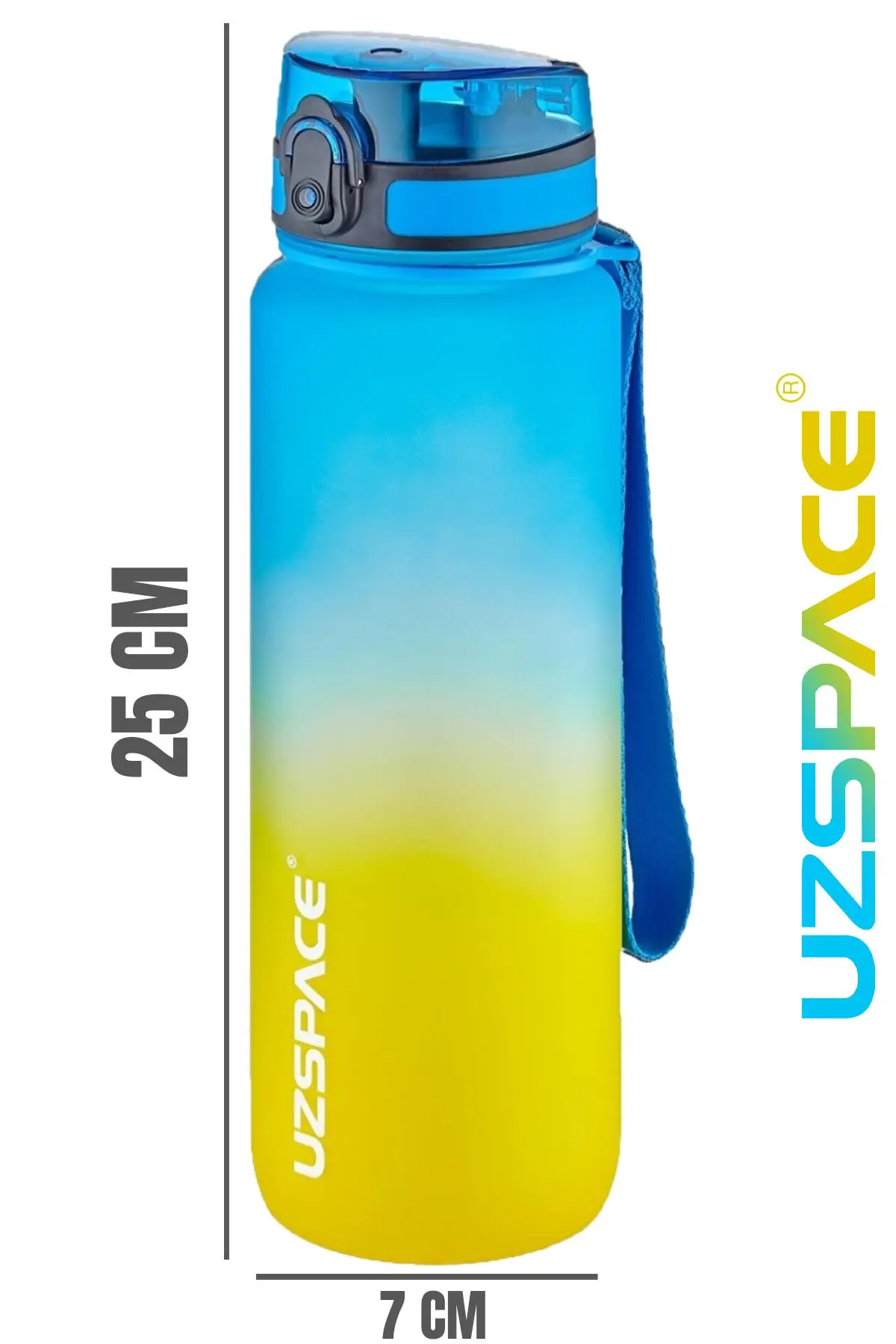 Uzspace 800ml -YENİ EBAT-Çift Renk Softtouch Tritan Su Matarası