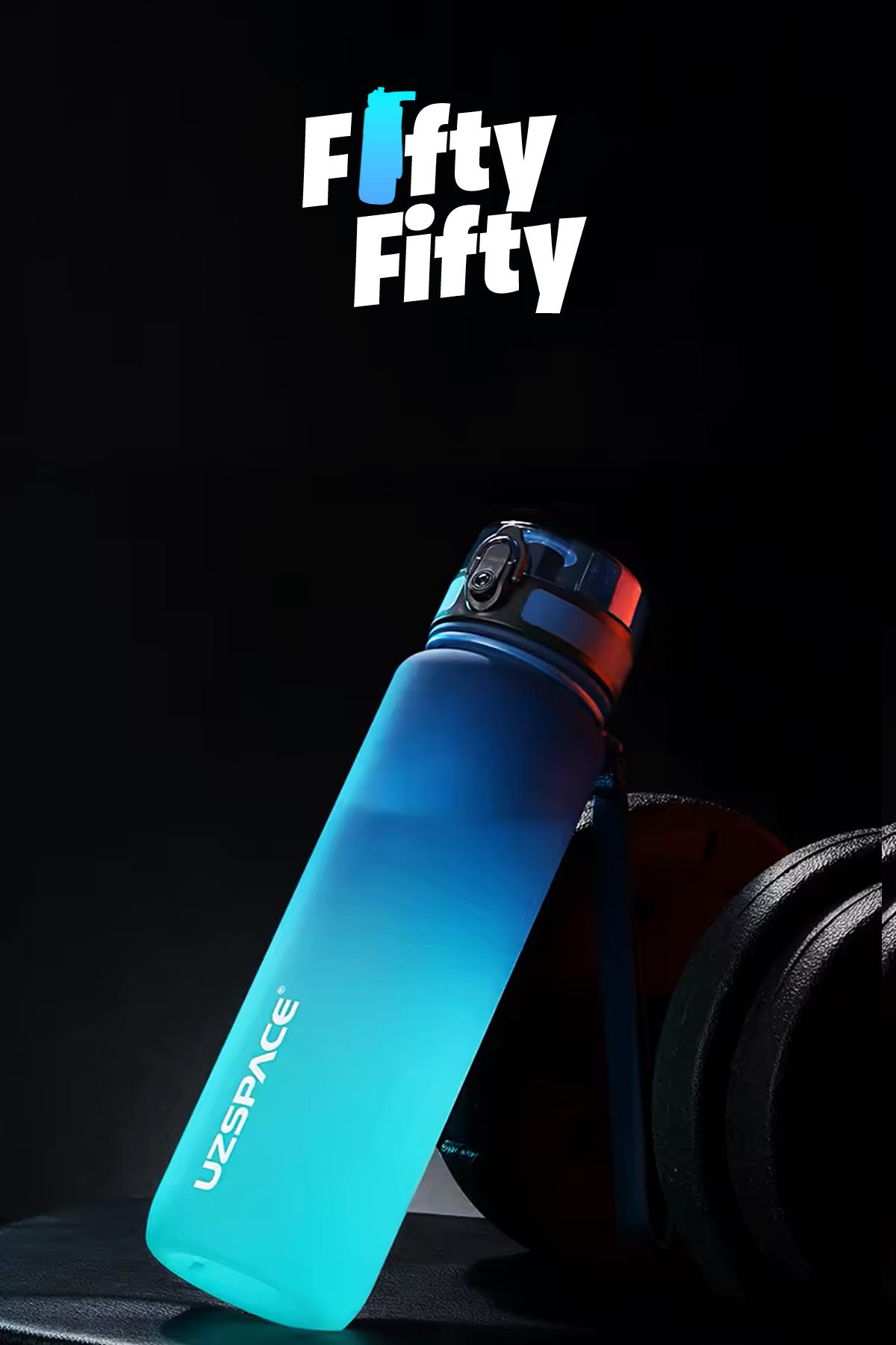 Uzspace 800ml -YENİ EBAT-Çift Renk Softtouch Tritan Su Matarası