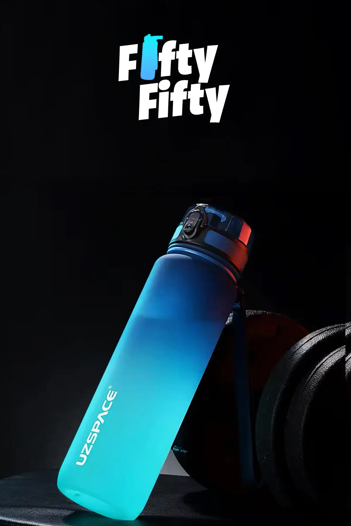 Uzspace 800ml -YENİ EBAT-Çift Renk Softtouch Tritan Su Matarası