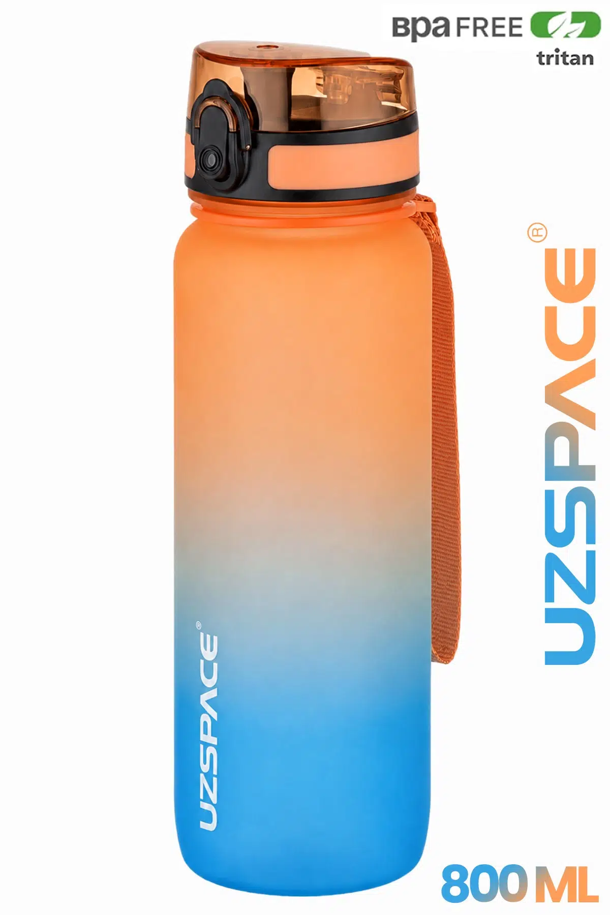 Uzspace 800ml -YENİ EBAT-Çift Renk Softtouch Tritan Su Matarası