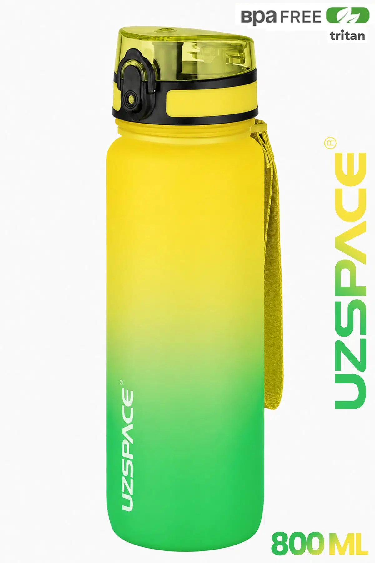 Uzspace 800ml -YENİ EBAT-Çift Renk Softtouch Tritan Su Matarası