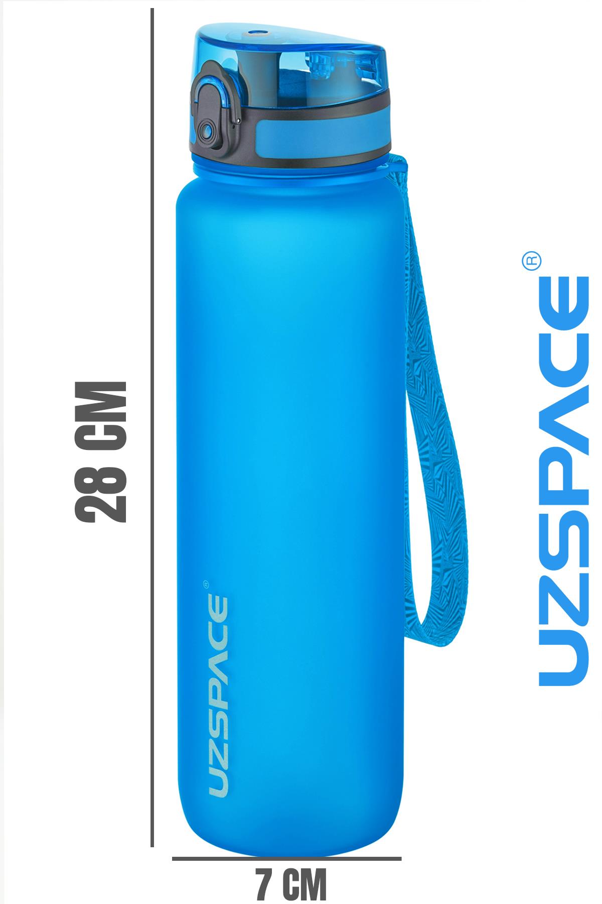 Uzspace Büyük Boy 28 cm 1000 ml 1 litre Tritan Su Matarası 14 Renk FiftyFifty Softtouch