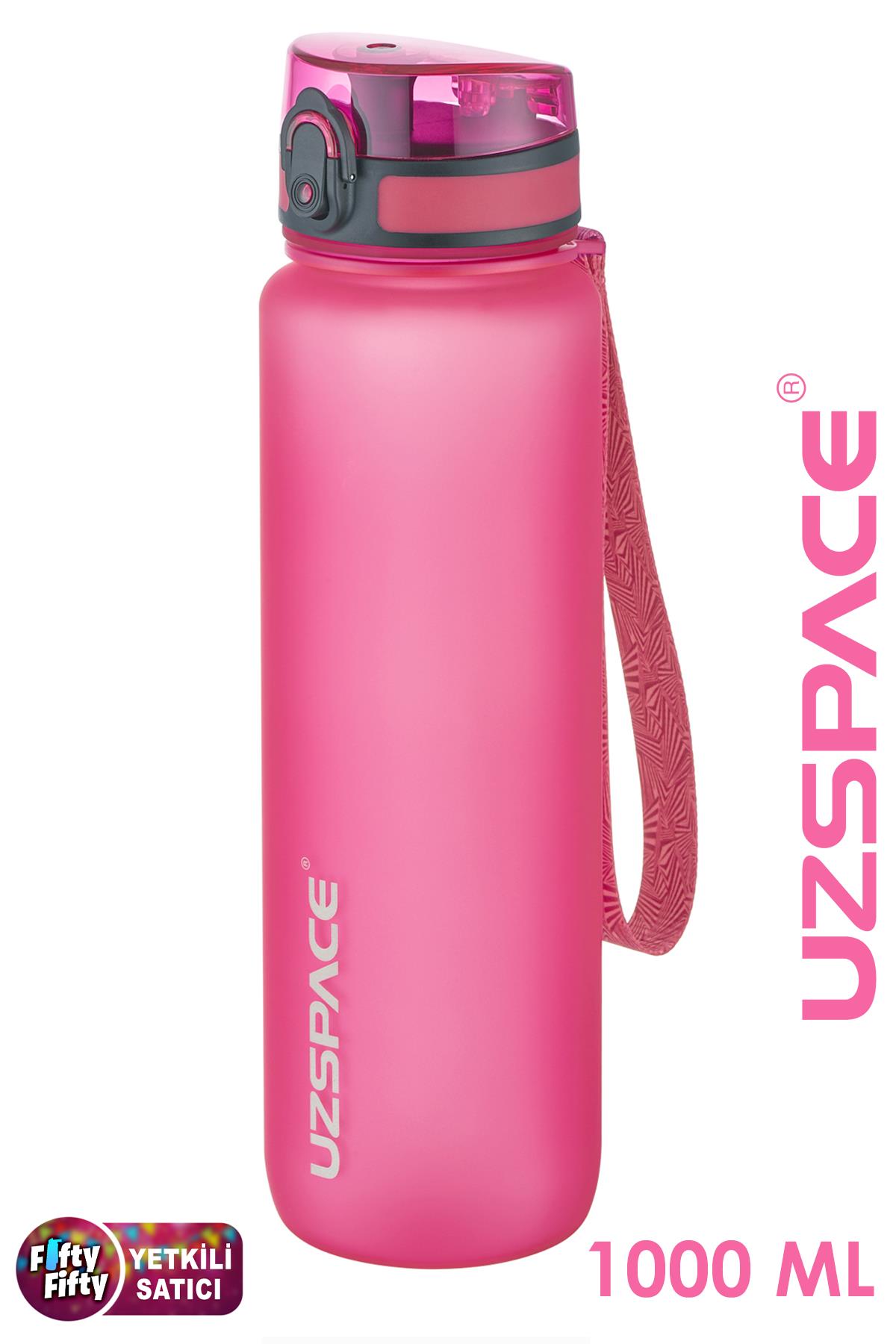 Uzspace Büyük Boy 28 cm 1000 ml 1 litre Tritan Su Matarası 14 Renk FiftyFifty Softtouch
