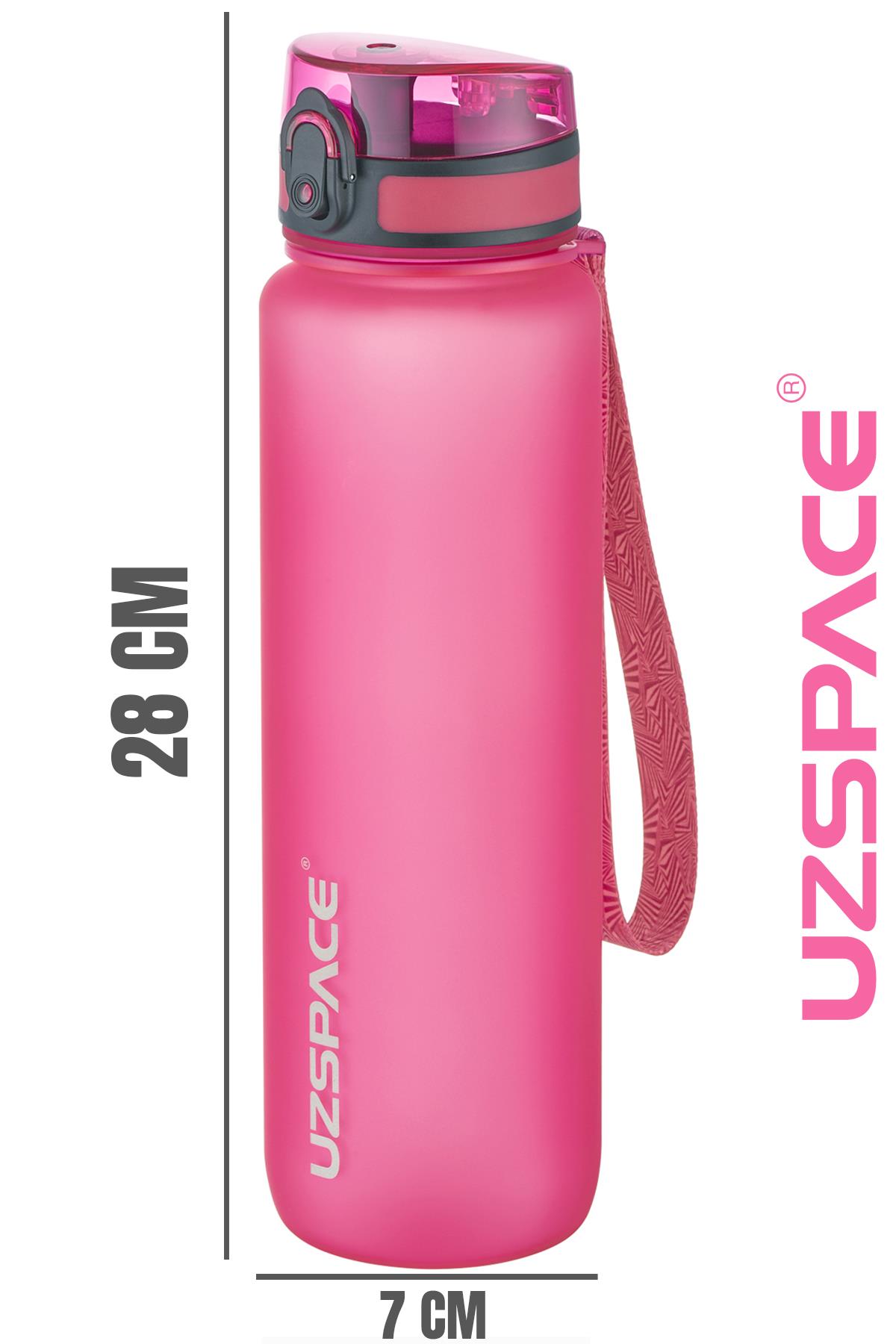 Uzspace Büyük Boy 28 cm 1000 ml 1 litre Tritan Su Matarası 14 Renk FiftyFifty Softtouch