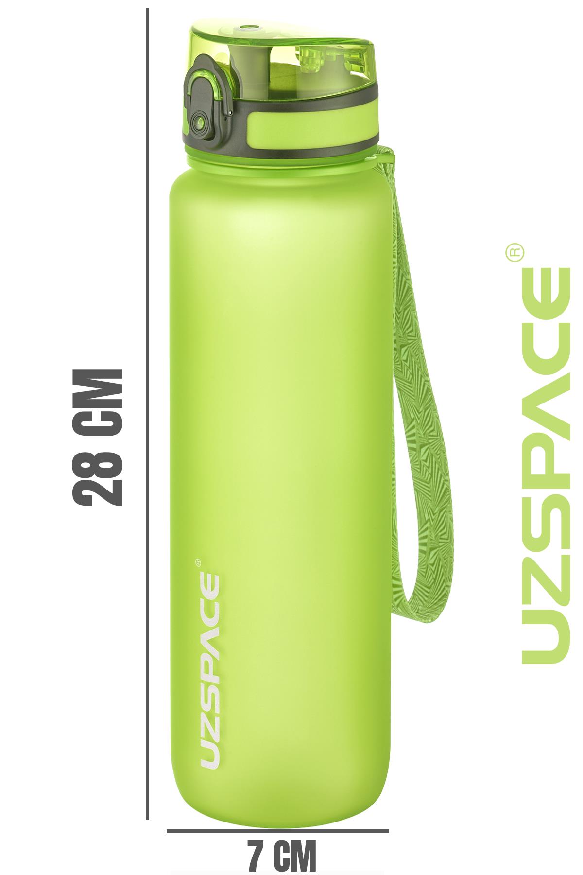 Uzspace Büyük Boy 28 cm 1000 ml 1 litre Tritan Su Matarası 14 Renk FiftyFifty Softtouch