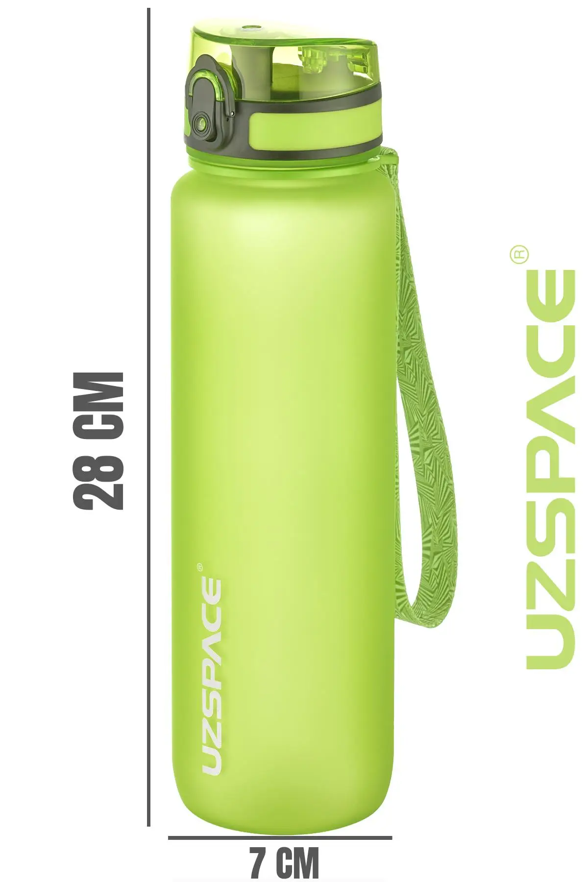Uzspace Büyük Boy 28 cm 1000 ml 1 litre Tritan Su Matarası 14 Renk FiftyFifty Softtouch