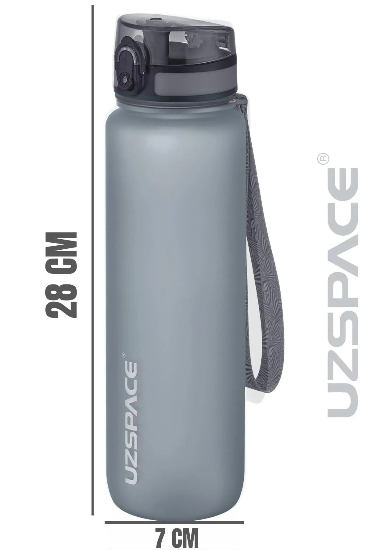 Uzspace Büyük Boy 28 cm 1000 ml 1 litre Tritan Su Matarası 14 Renk FiftyFifty Softtouch