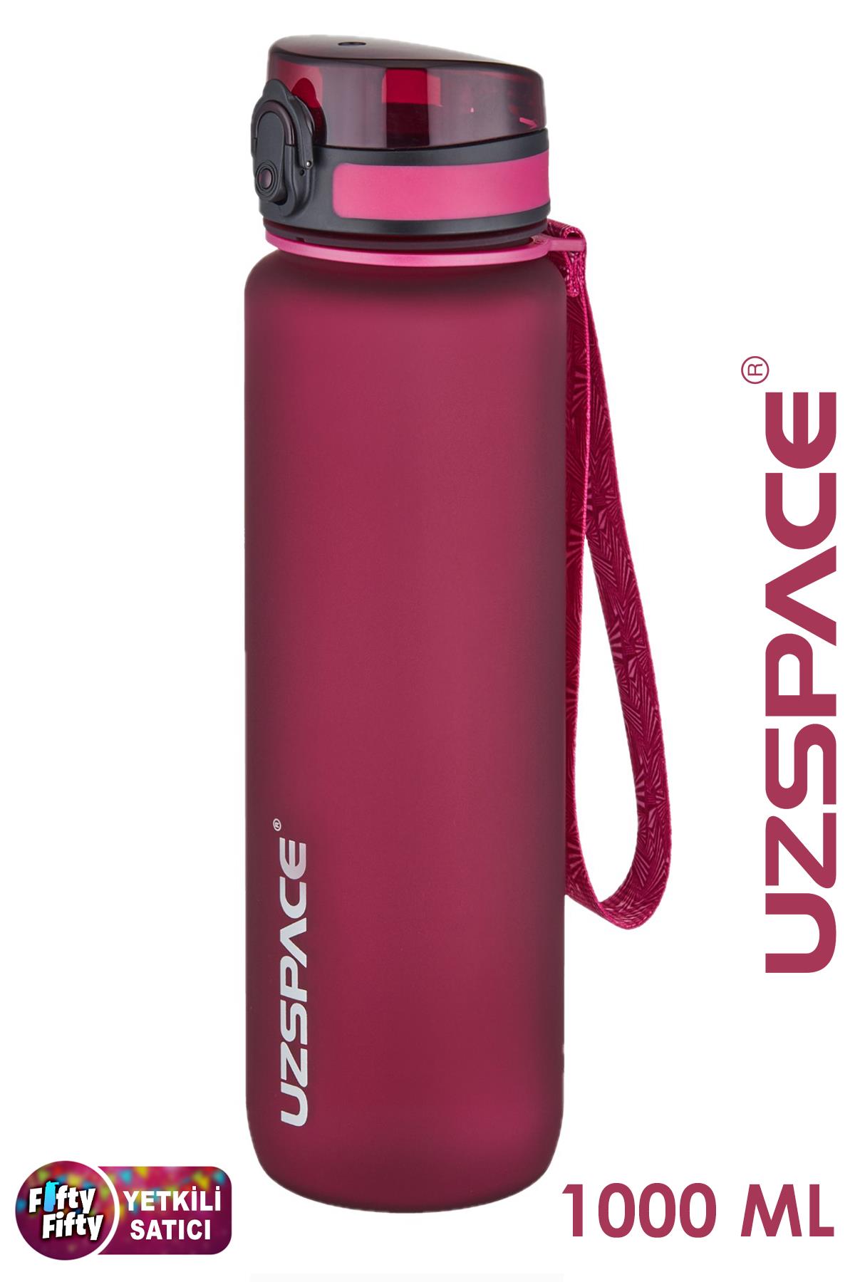 Uzspace Büyük Boy 28 cm 1000 ml 1 litre Tritan Su Matarası 14 Renk FiftyFifty Softtouch