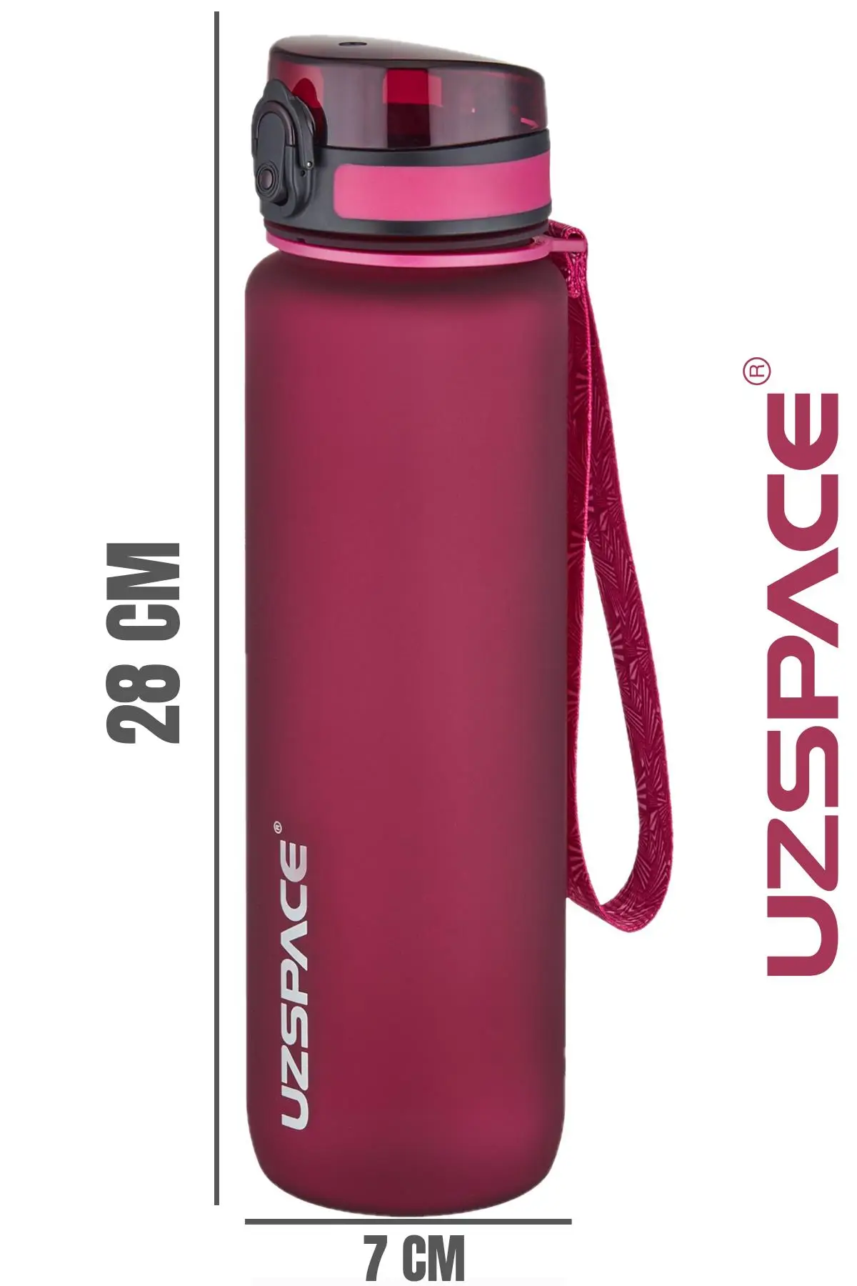 Uzspace Büyük Boy 28 cm 1000 ml 1 litre Tritan Su Matarası 14 Renk FiftyFifty Softtouch