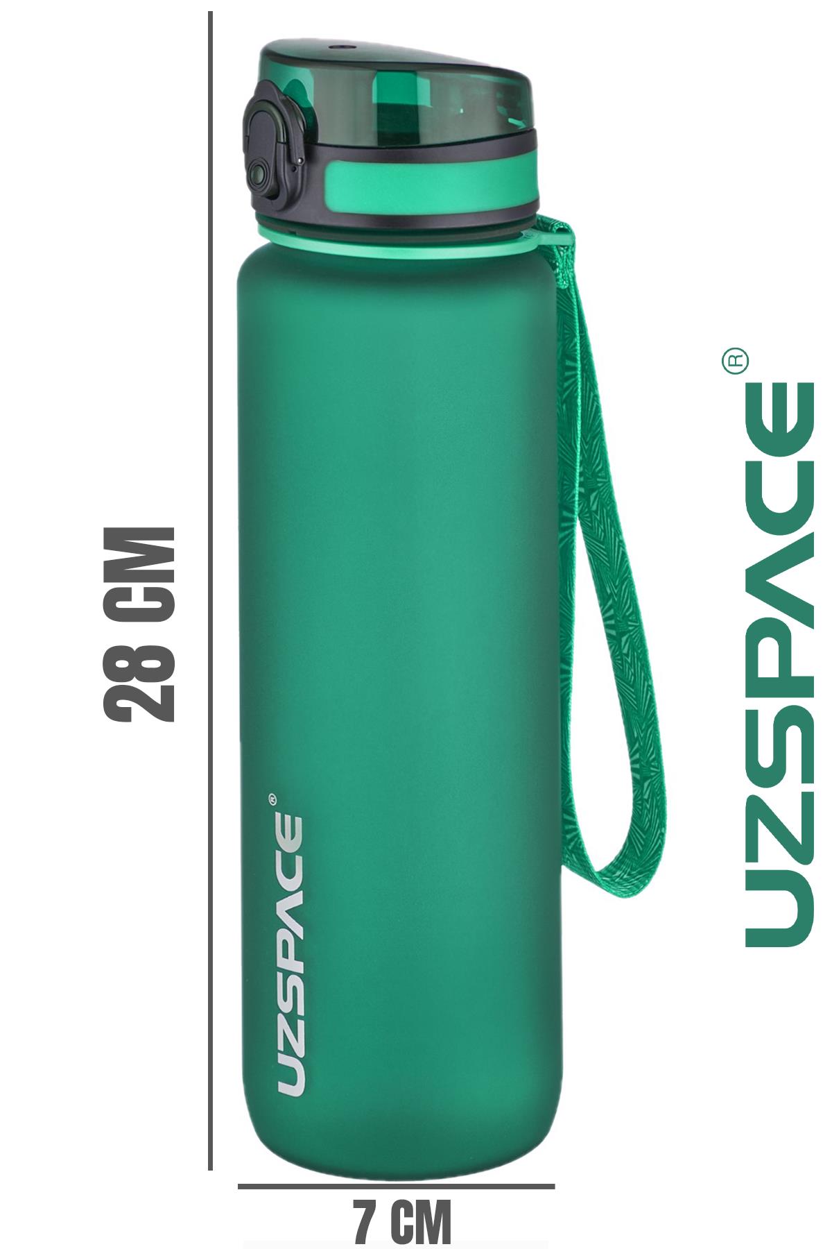 Uzspace Büyük Boy 28 cm 1000 ml 1 litre Tritan Su Matarası 14 Renk FiftyFifty Softtouch