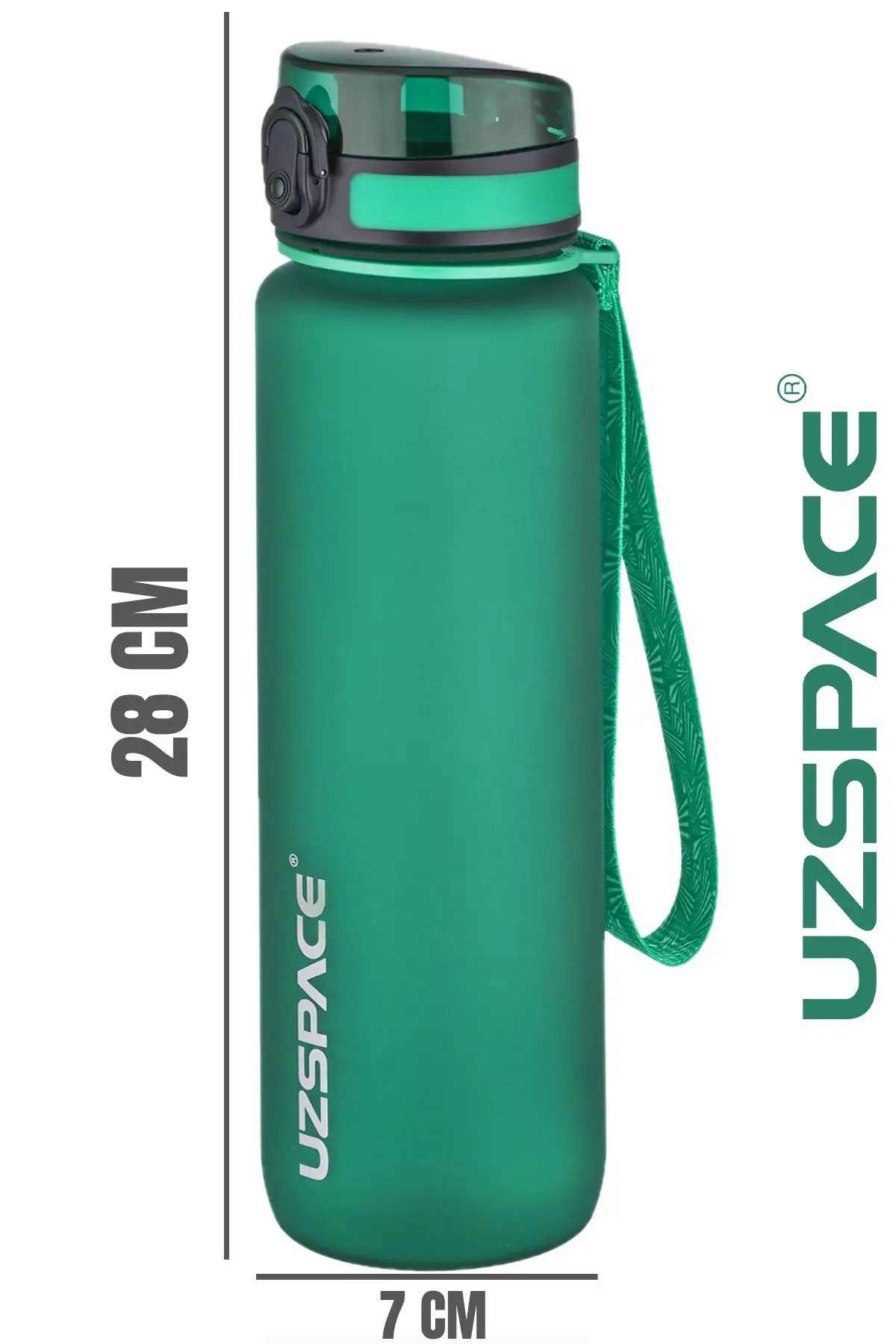 Uzspace Büyük Boy 28 cm 1000 ml 1 litre Tritan Su Matarası 14 Renk FiftyFifty Softtouch