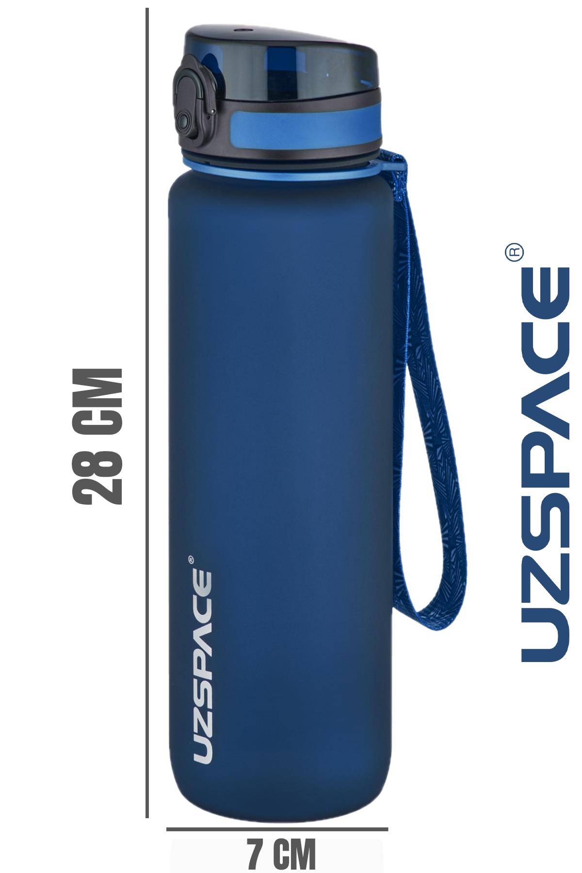 Uzspace Büyük Boy 28 cm 1000 ml 1 litre Tritan Su Matarası 14 Renk FiftyFifty Softtouch