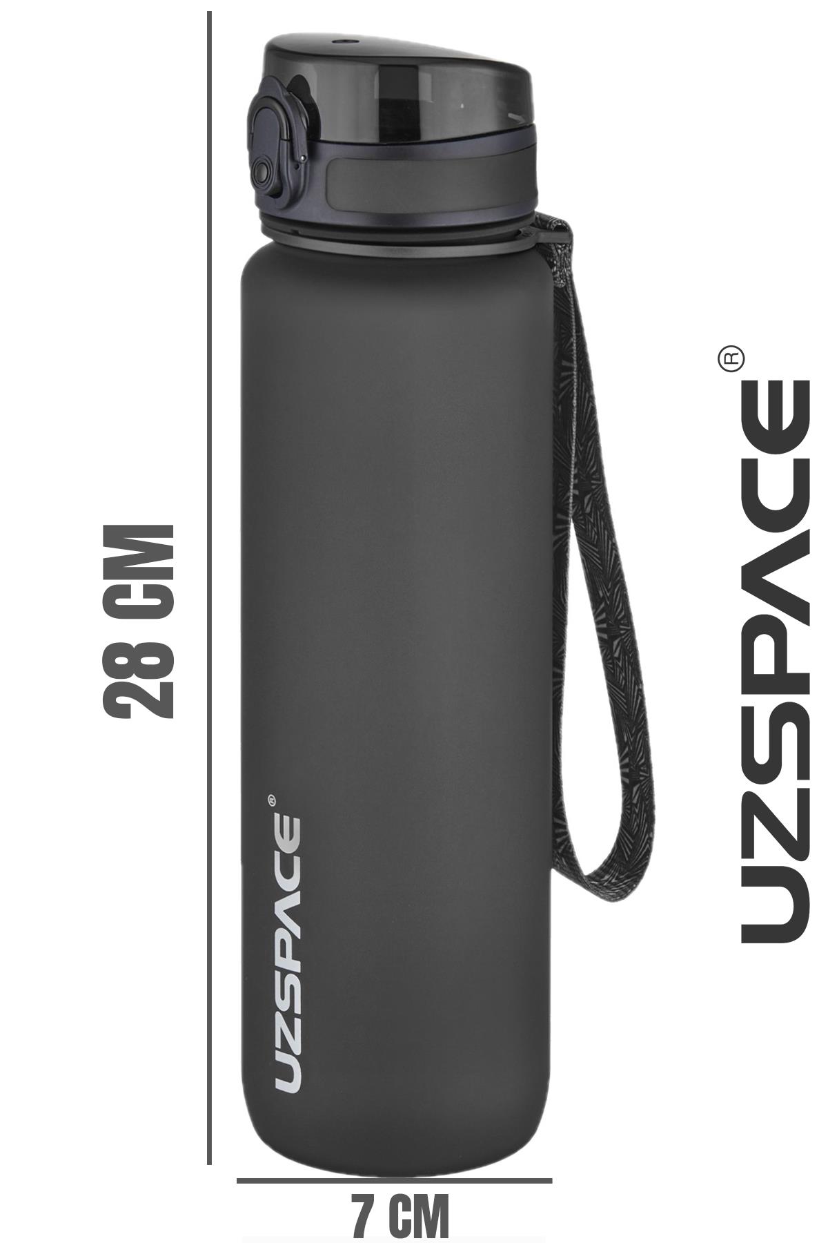 Uzspace Büyük Boy 28 cm 1000 ml 1 litre Tritan Su Matarası 14 Renk FiftyFifty Softtouch