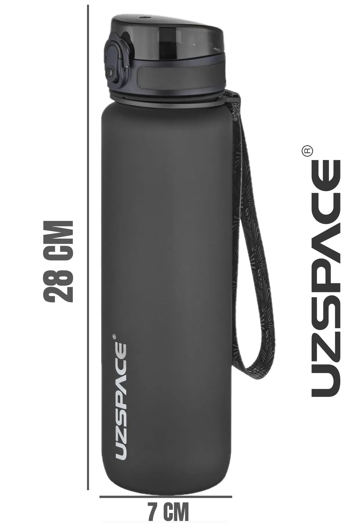 Uzspace Büyük Boy 28 cm 1000 ml 1 litre Tritan Su Matarası 14 Renk FiftyFifty Softtouch