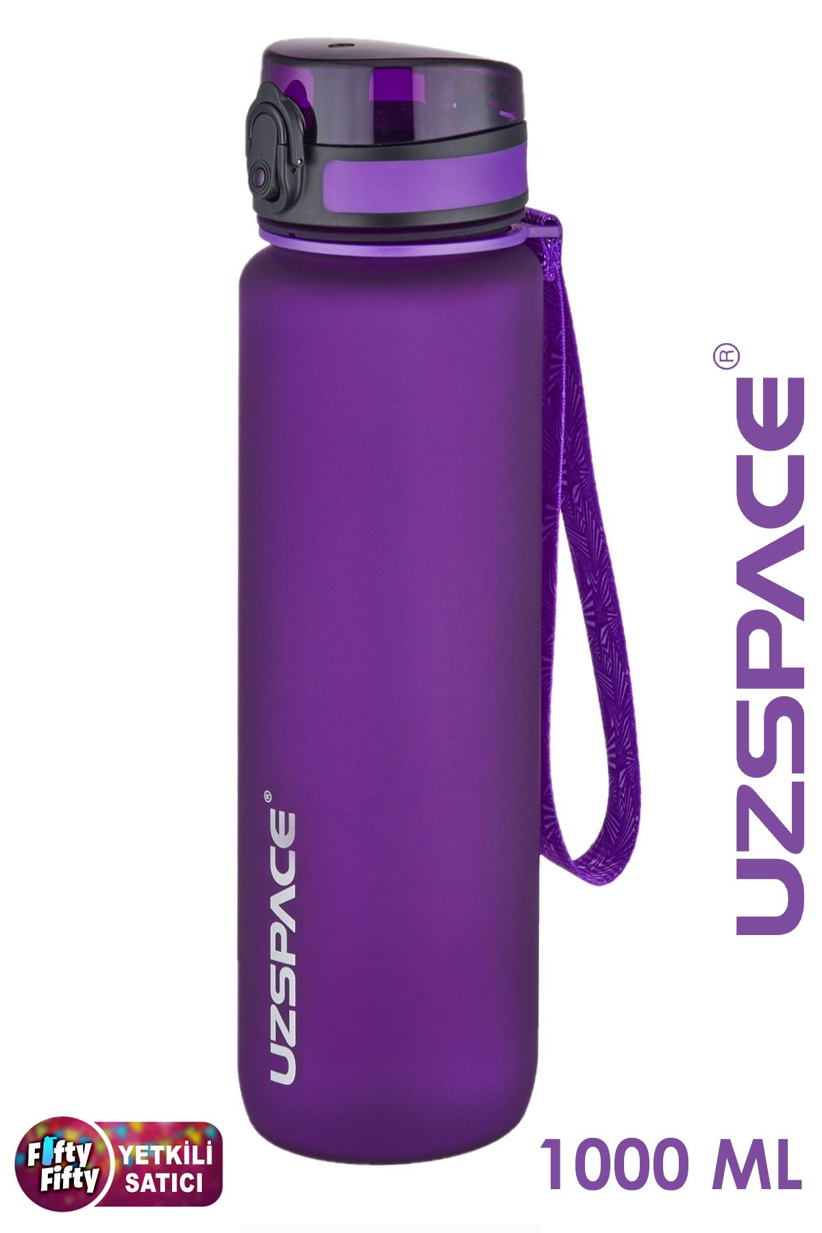 Uzspace Büyük Boy 28 cm 1000 ml 1 litre Tritan Su Matarası 14 Renk FiftyFifty Softtouch