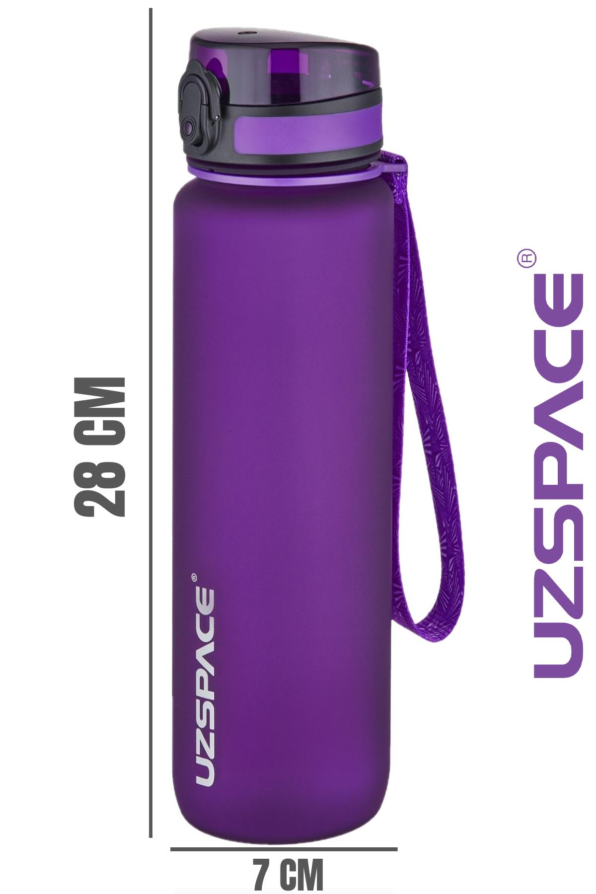 Uzspace Büyük Boy 28 cm 1000 ml 1 litre Tritan Su Matarası 14 Renk FiftyFifty Softtouch