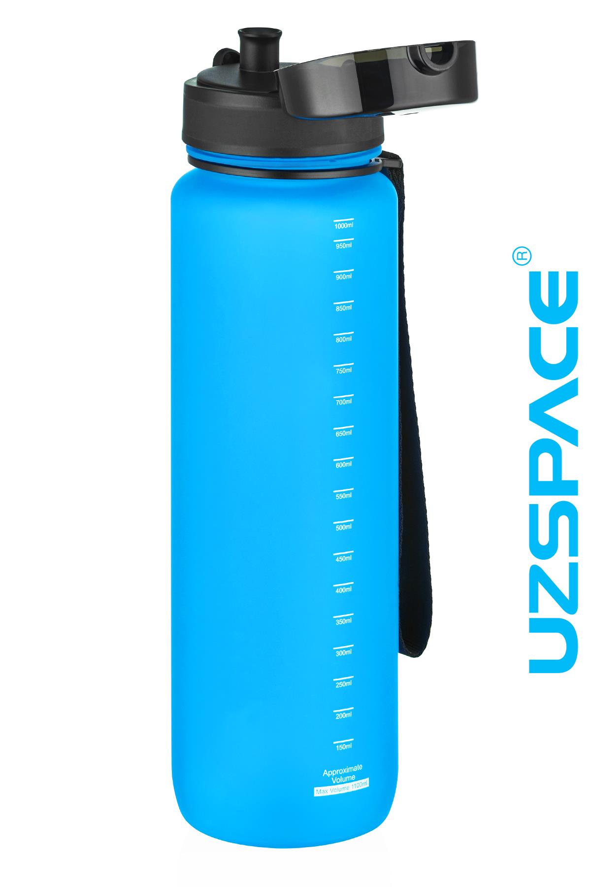Uzspace Büyük Boy 28 cm 1000 ml 1 litre Tritan Su Matarası 14 Renk FiftyFifty Softtouch