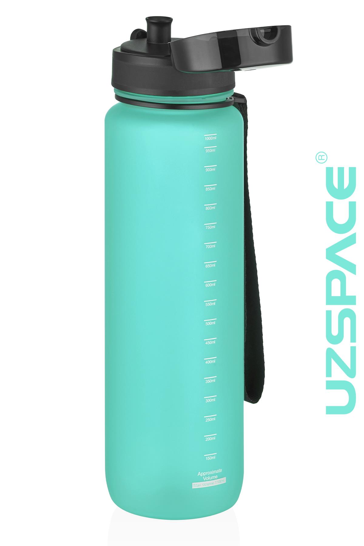 Uzspace Büyük Boy 28 cm 1000 ml 1 litre Tritan Su Matarası 14 Renk FiftyFifty Softtouch