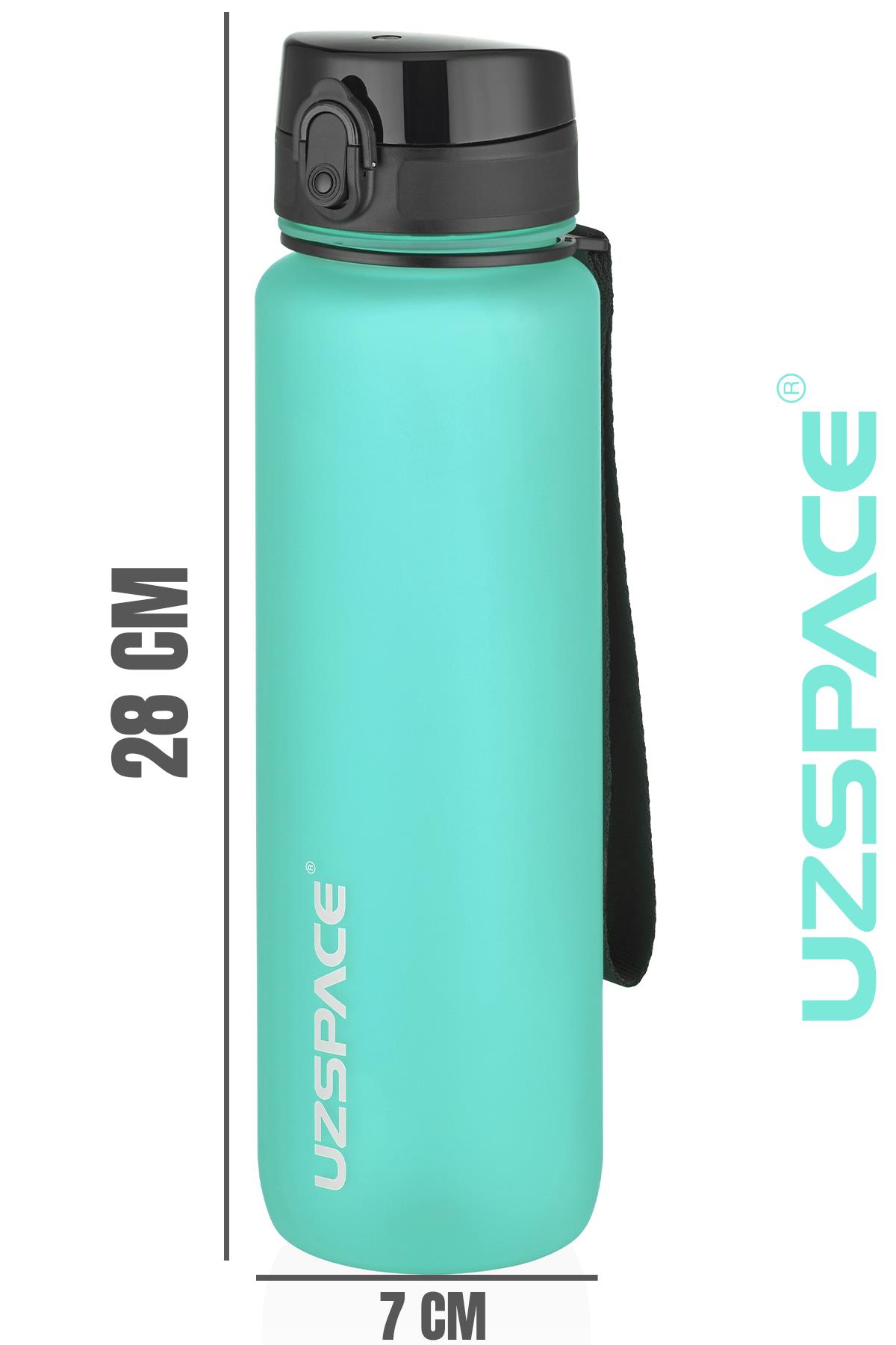 Uzspace Büyük Boy 28 cm 1000 ml 1 litre Tritan Su Matarası 14 Renk FiftyFifty Softtouch