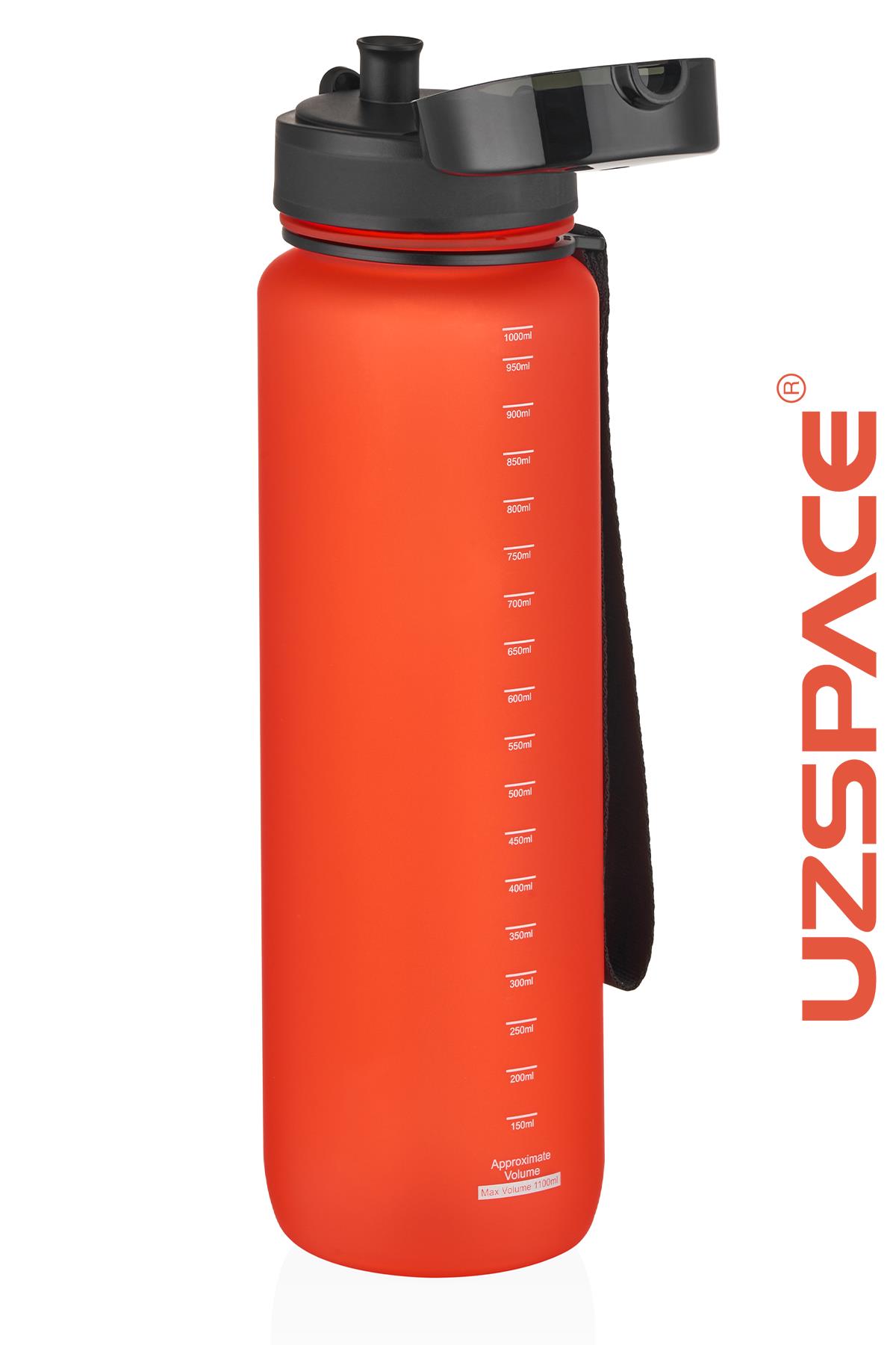 Uzspace Büyük Boy 28 cm 1000 ml 1 litre Tritan Su Matarası 14 Renk FiftyFifty Softtouch