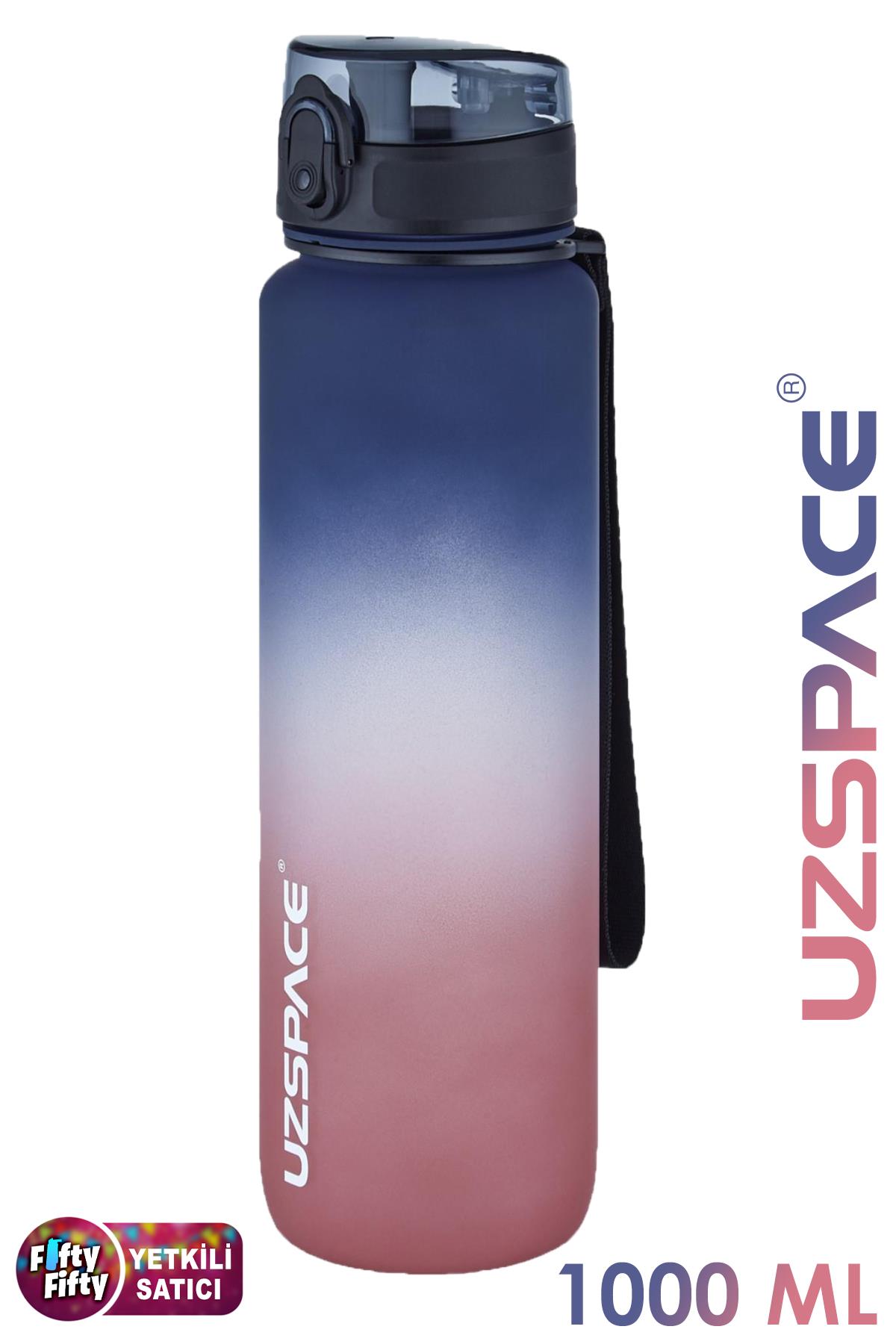 Uzspace FiftyFifty 1000ml BÜYÜK BOY Çift Renk Softtouch FF Collection Tritan Su Matarası