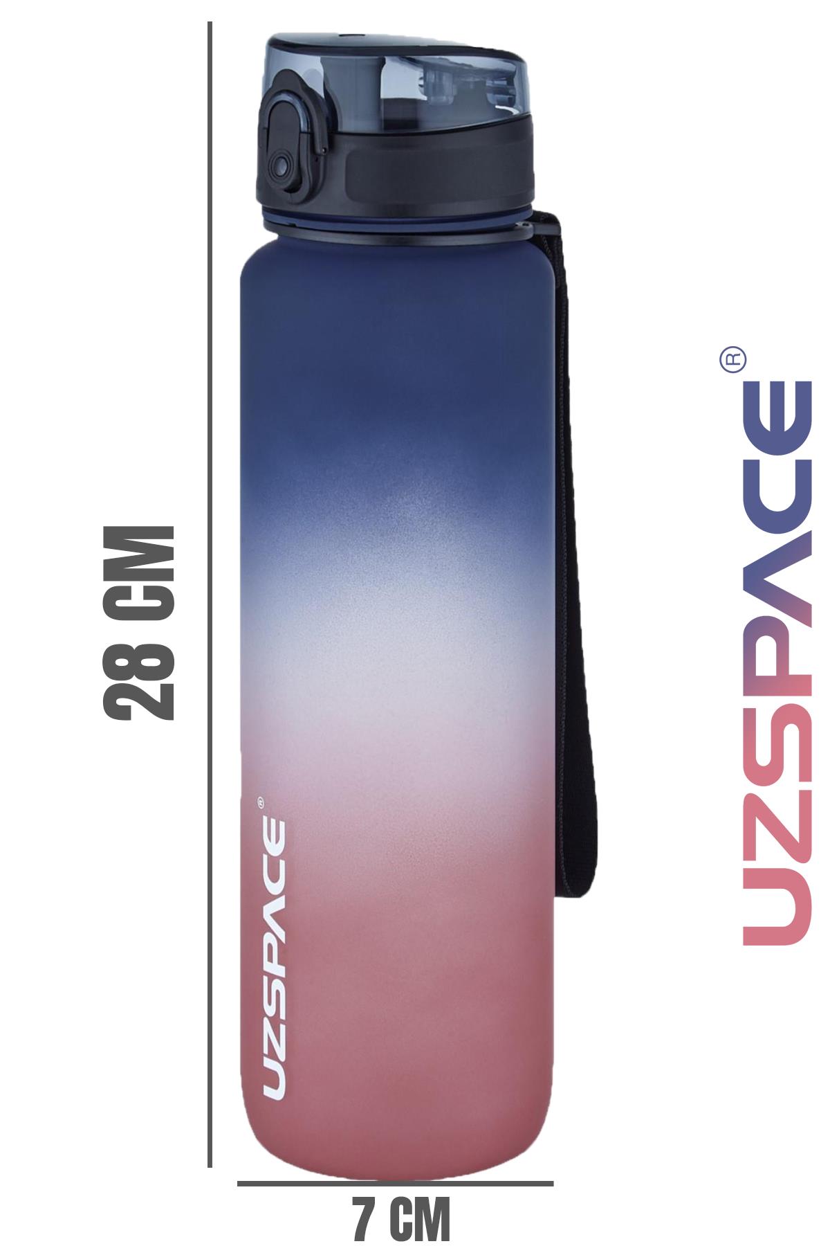 Uzspace FiftyFifty 1000ml BÜYÜK BOY Çift Renk Softtouch FF Collection Tritan Su Matarası