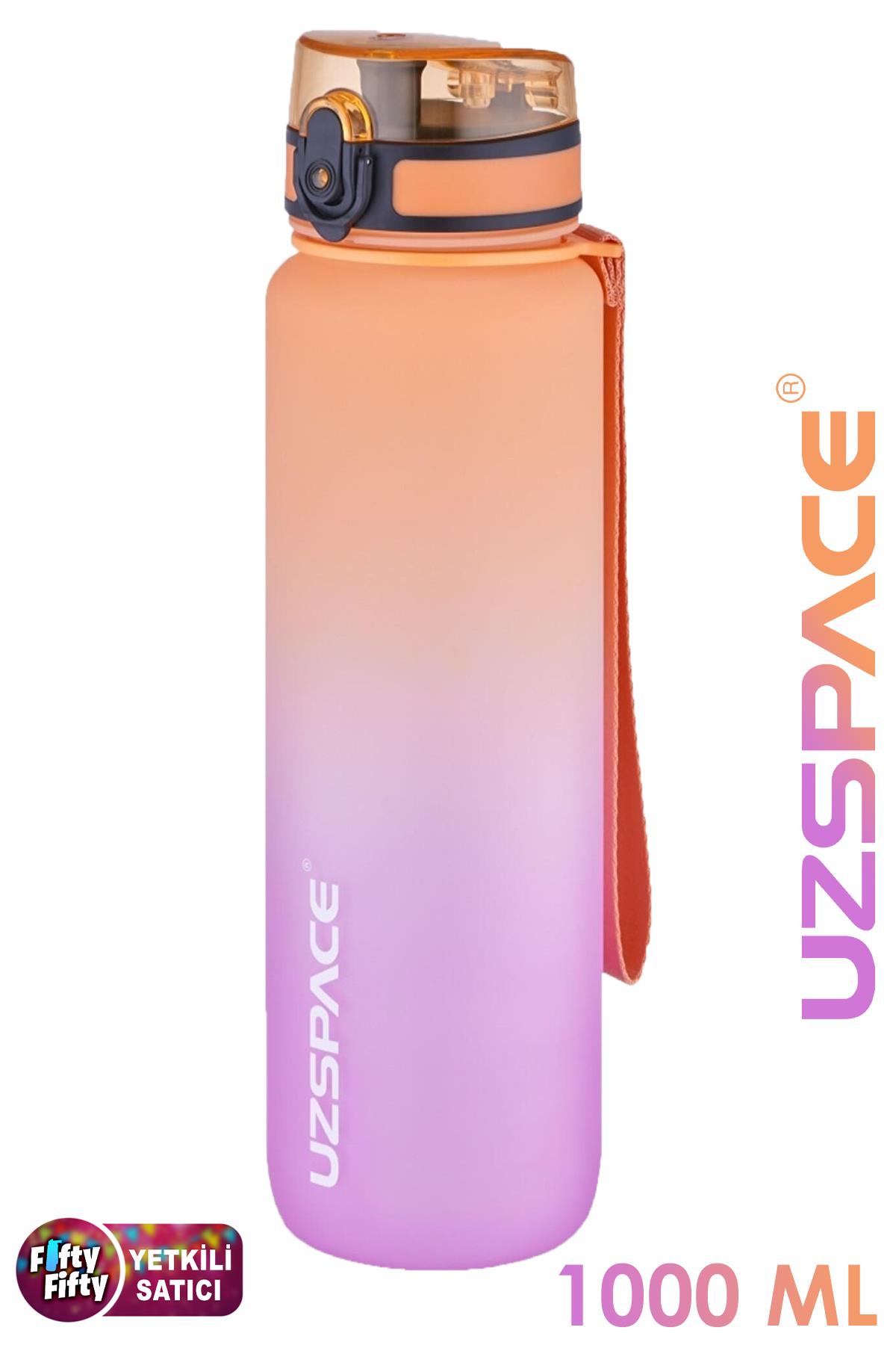 Uzspace FiftyFifty 1000ml BÜYÜK BOY Çift Renk Softtouch FF Collection Tritan Su Matarası
