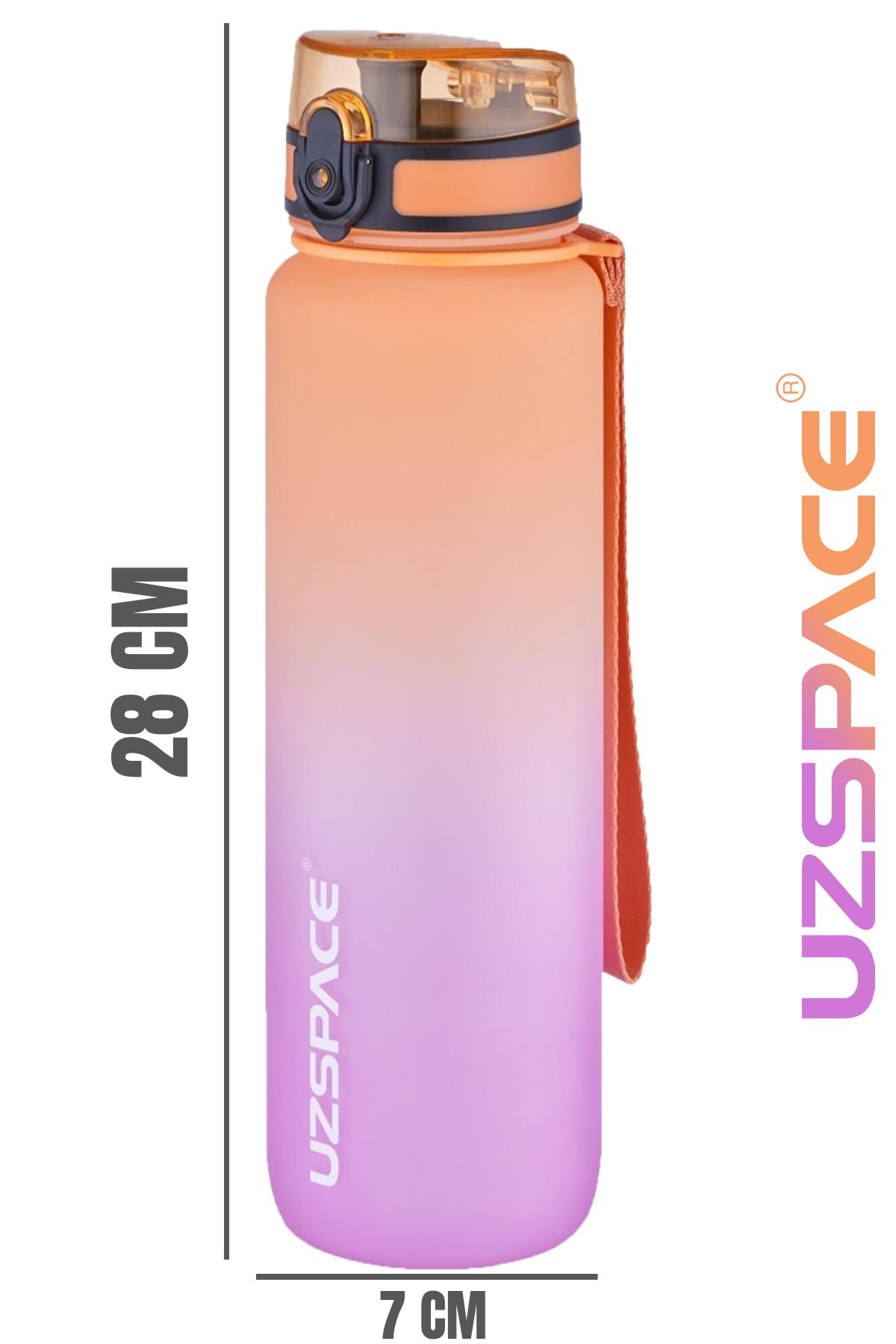 Uzspace FiftyFifty 1000ml BÜYÜK BOY Çift Renk Softtouch FF Collection Tritan Su Matarası