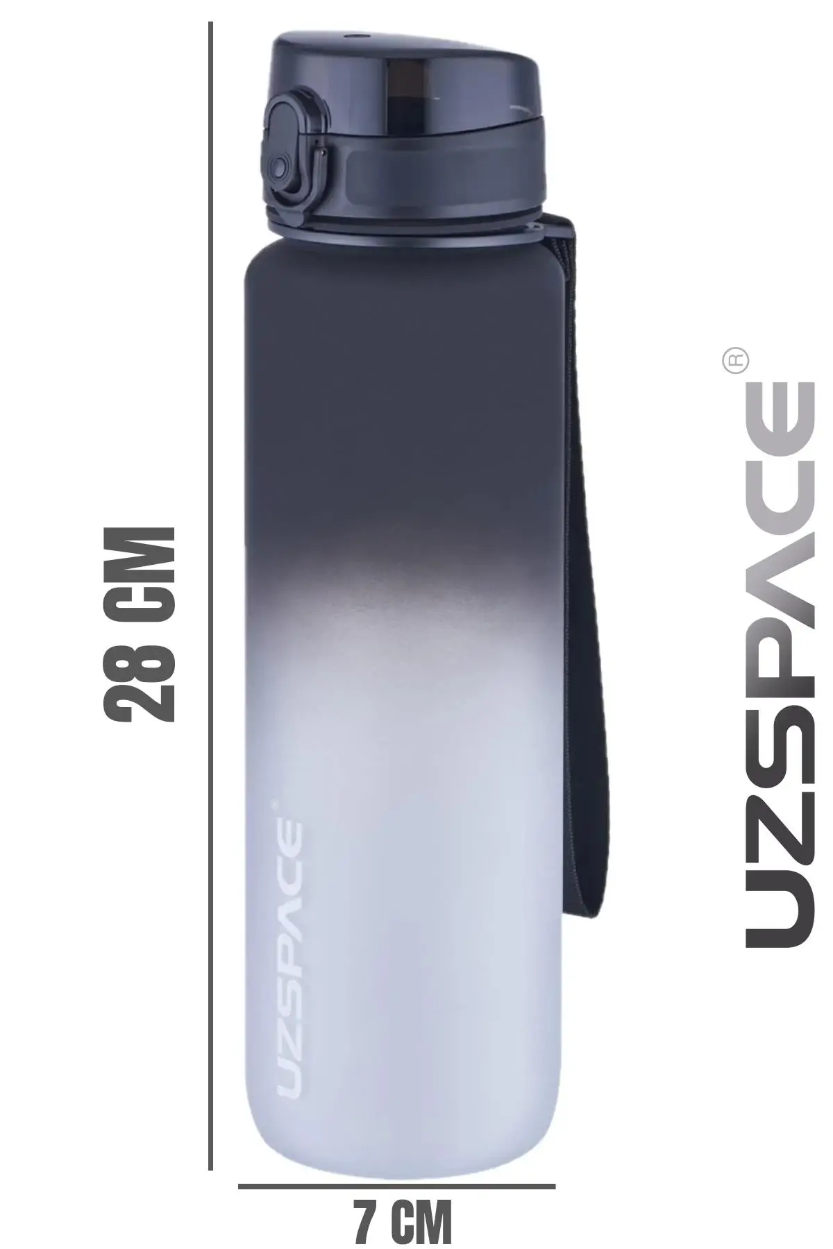 Uzspace FiftyFifty 1000ml BÜYÜK BOY Çift Renk Softtouch FF Collection Tritan Su Matarası