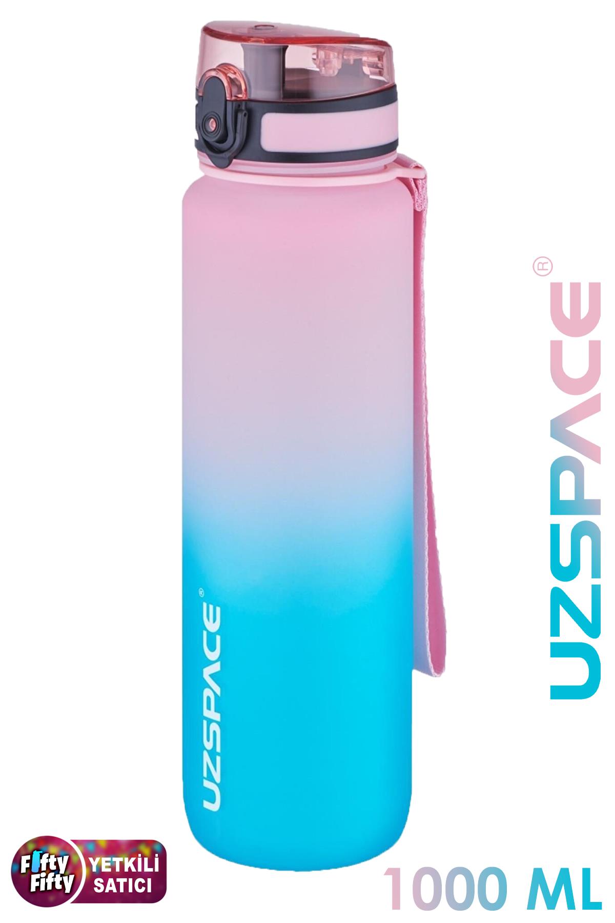 Uzspace FiftyFifty 1000ml BÜYÜK BOY Çift Renk Softtouch FF Collection Tritan Su Matarası