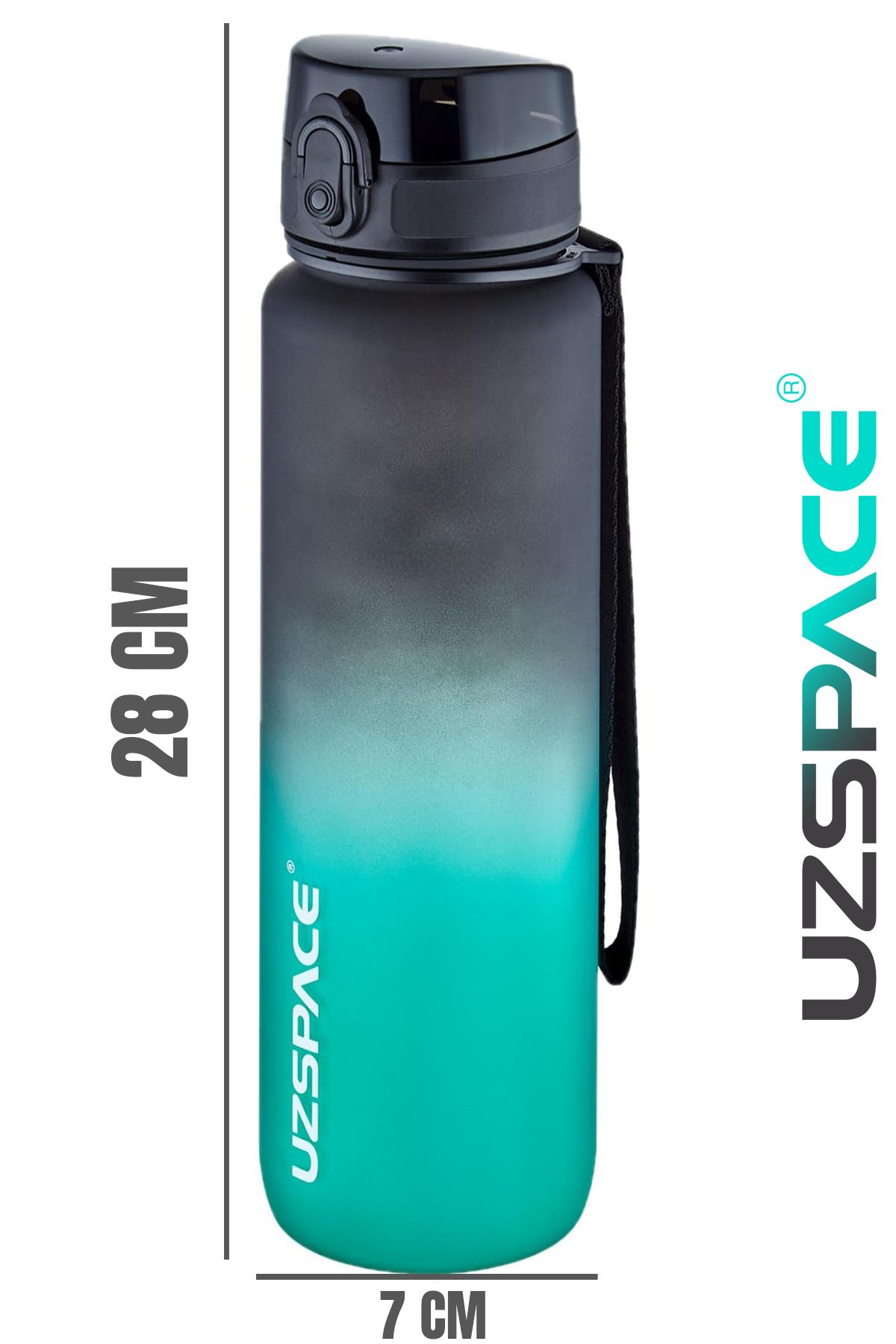 Uzspace FiftyFifty 1000ml BÜYÜK BOY Çift Renk Softtouch FF Collection Tritan Su Matarası