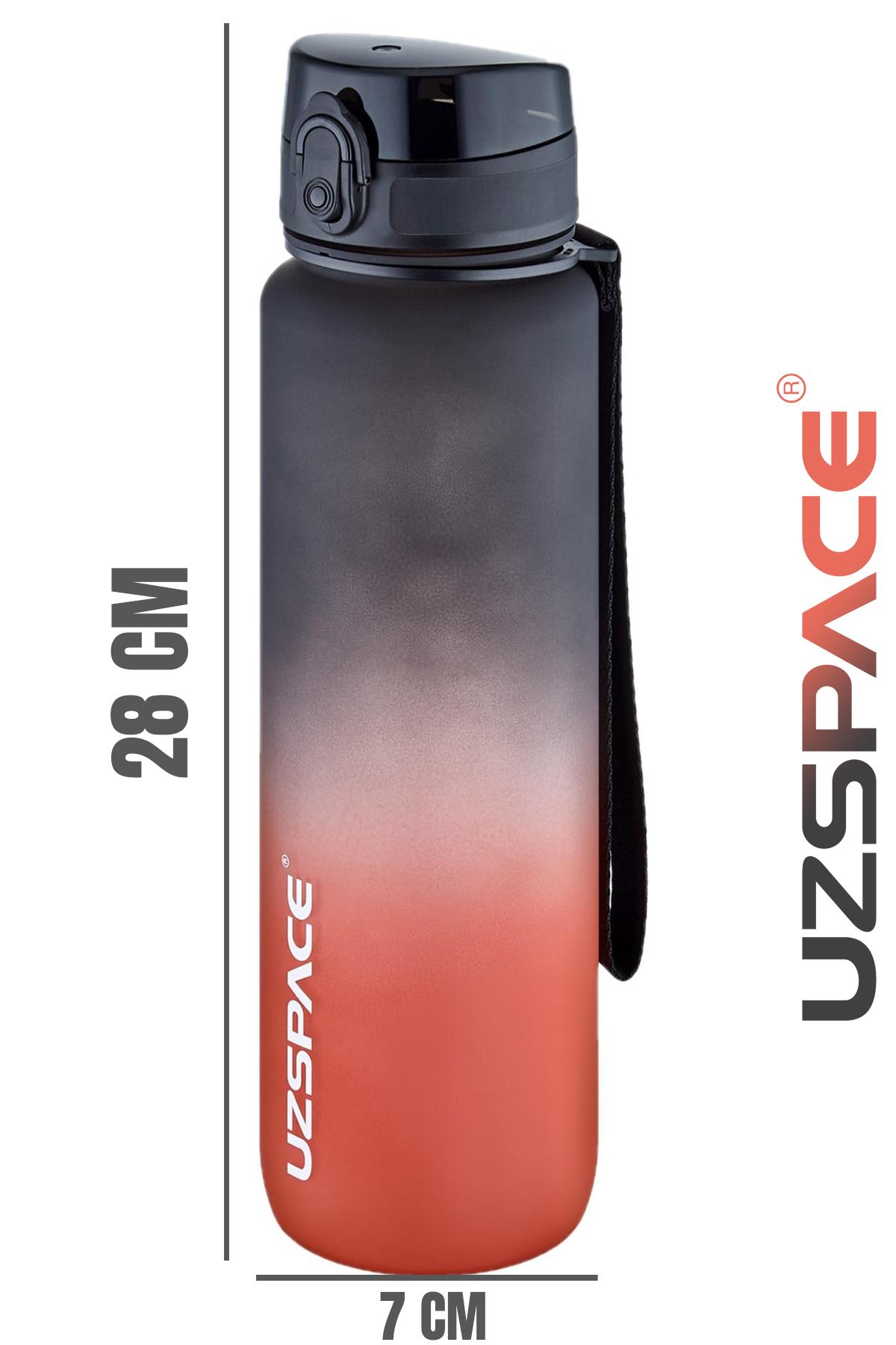 Uzspace FiftyFifty 1000ml BÜYÜK BOY Çift Renk Softtouch FF Collection Tritan Su Matarası