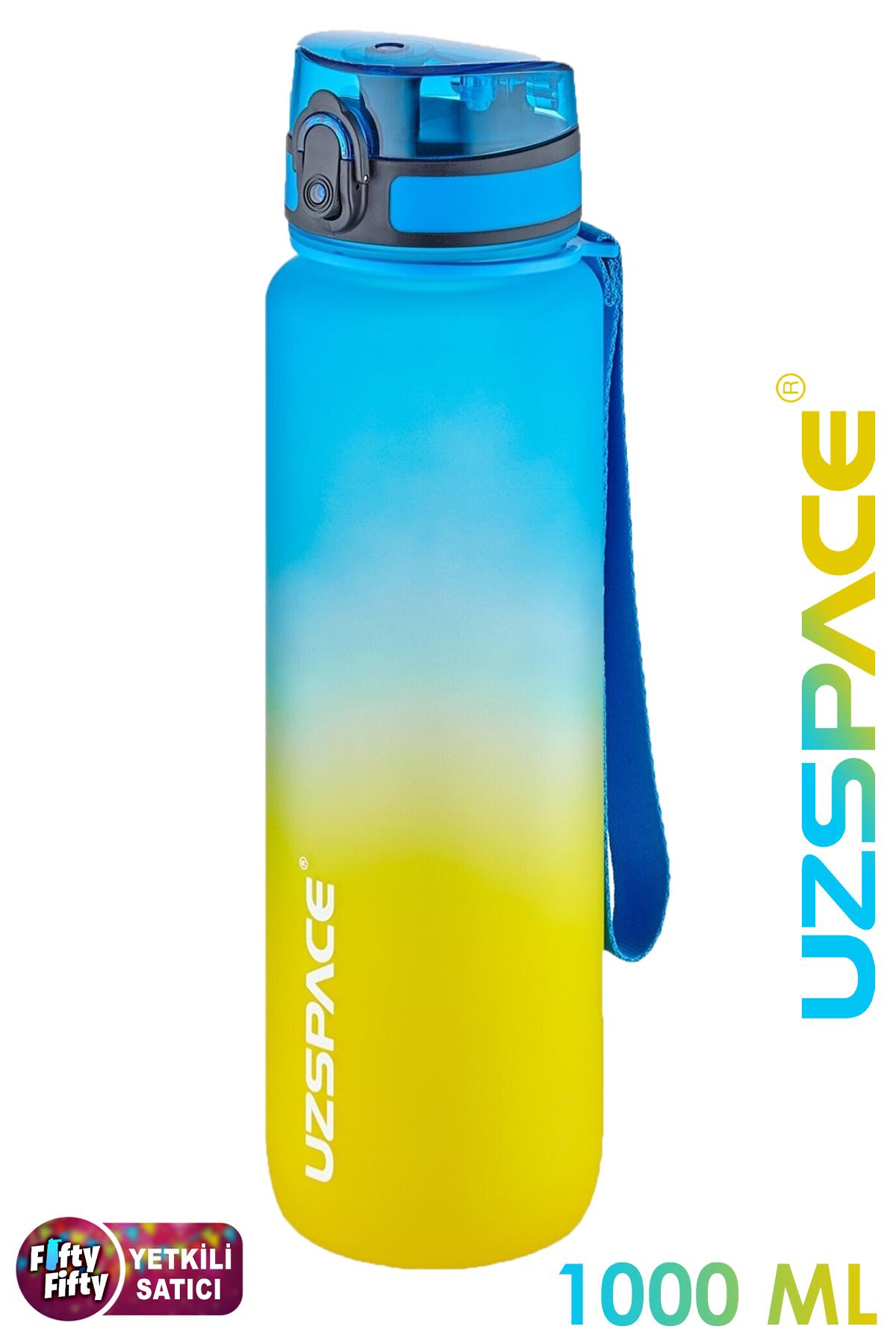 Uzspace FiftyFifty 1000ml BÜYÜK BOY Çift Renk Softtouch FF Collection Tritan Su Matarası