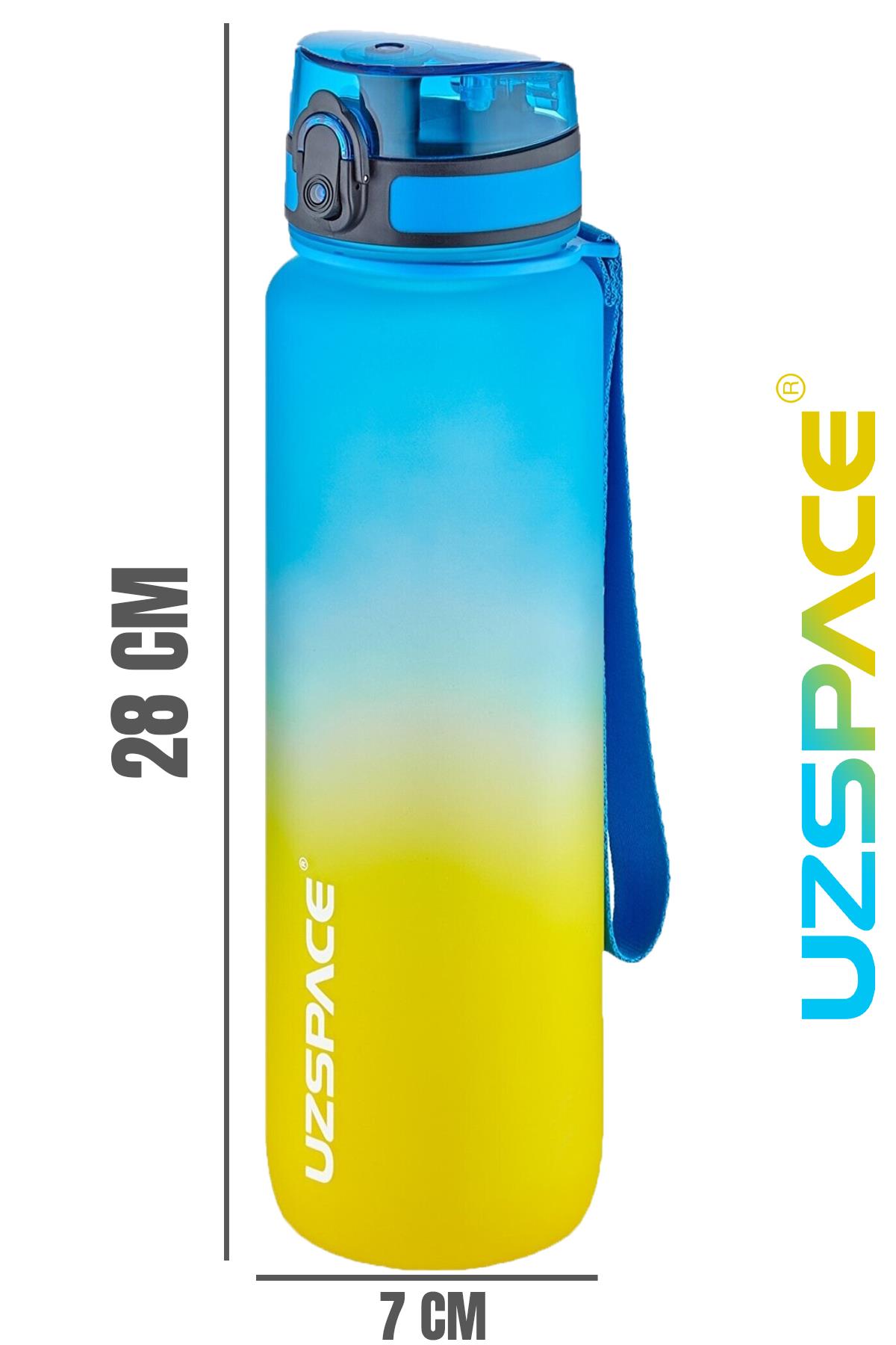 Uzspace FiftyFifty 1000ml BÜYÜK BOY Çift Renk Softtouch FF Collection Tritan Su Matarası