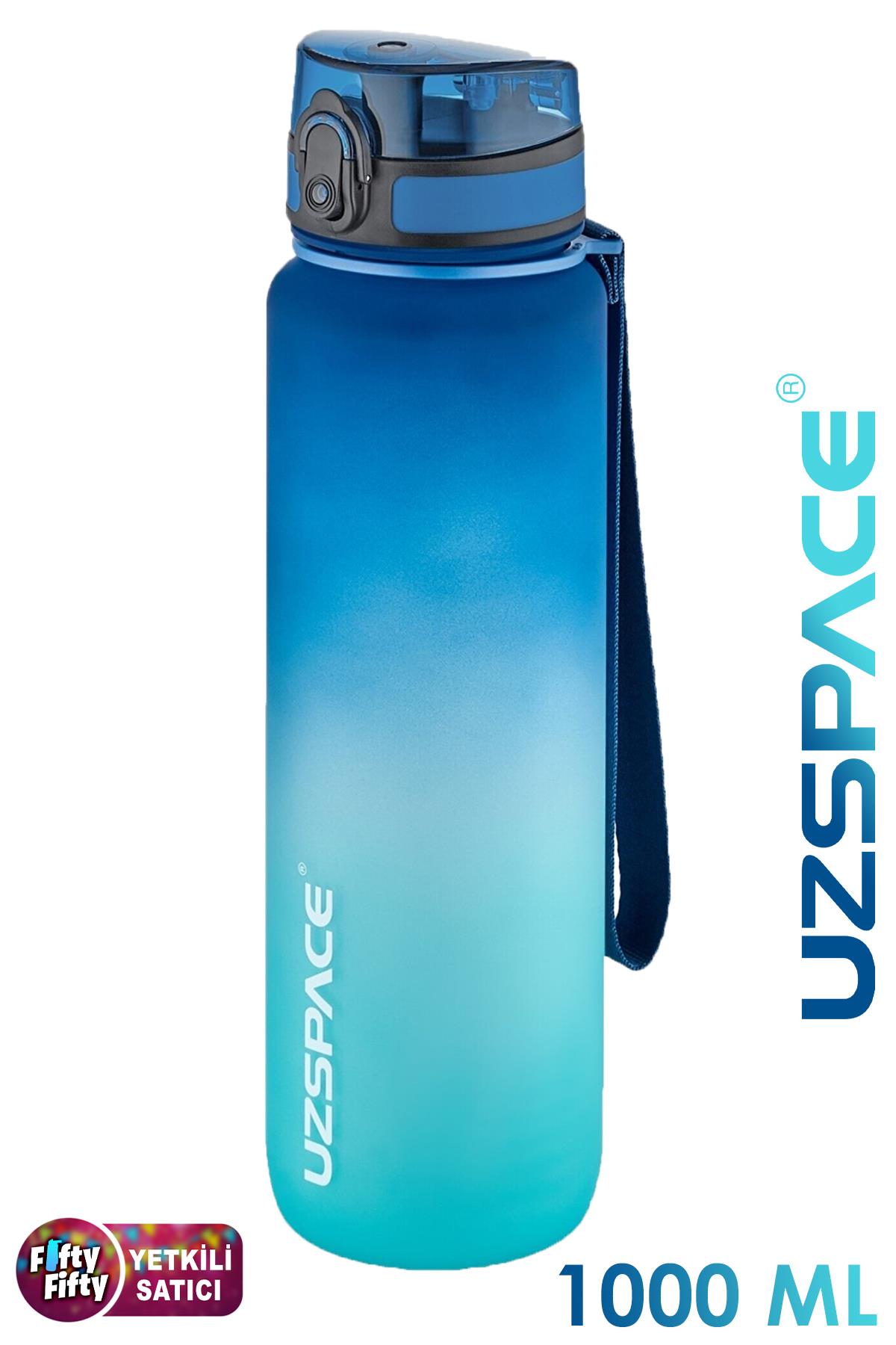 Uzspace FiftyFifty 1000ml BÜYÜK BOY Çift Renk Softtouch FF Collection Tritan Su Matarası