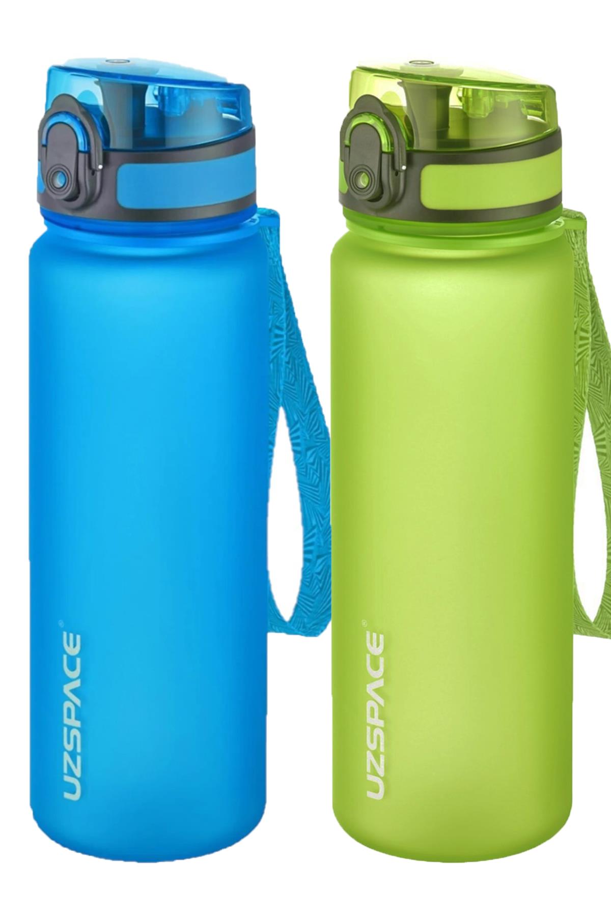 Uzspace 2'li Tritan Matara Seti 500 ml 14 Farklı Renk Seçeneği FiftyFifty - Mavi-Yeşil